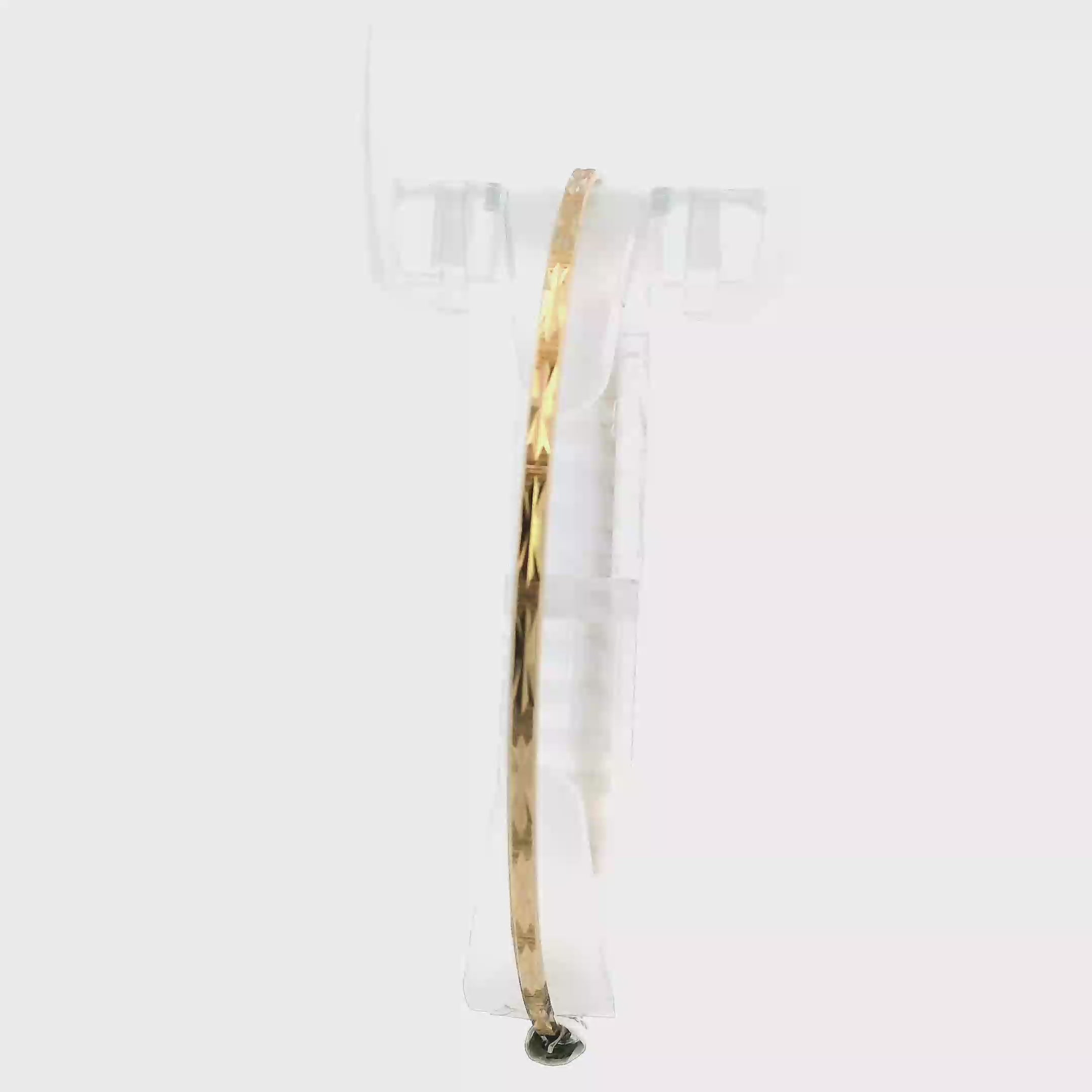 New 14K Yellow Gold Star Design Bangle Bracelet