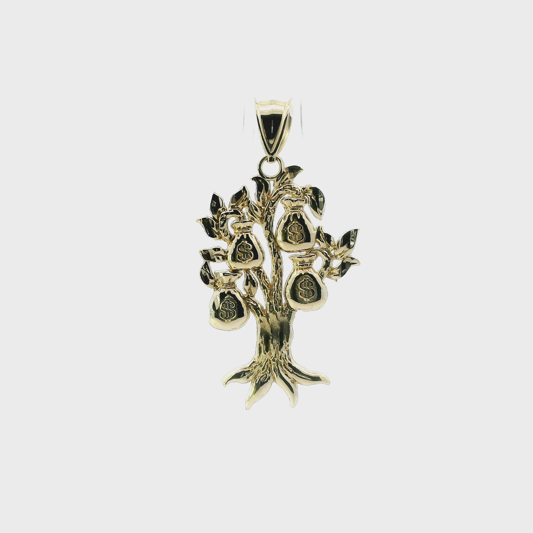 10K Yellow Gold Money Tree Pendant