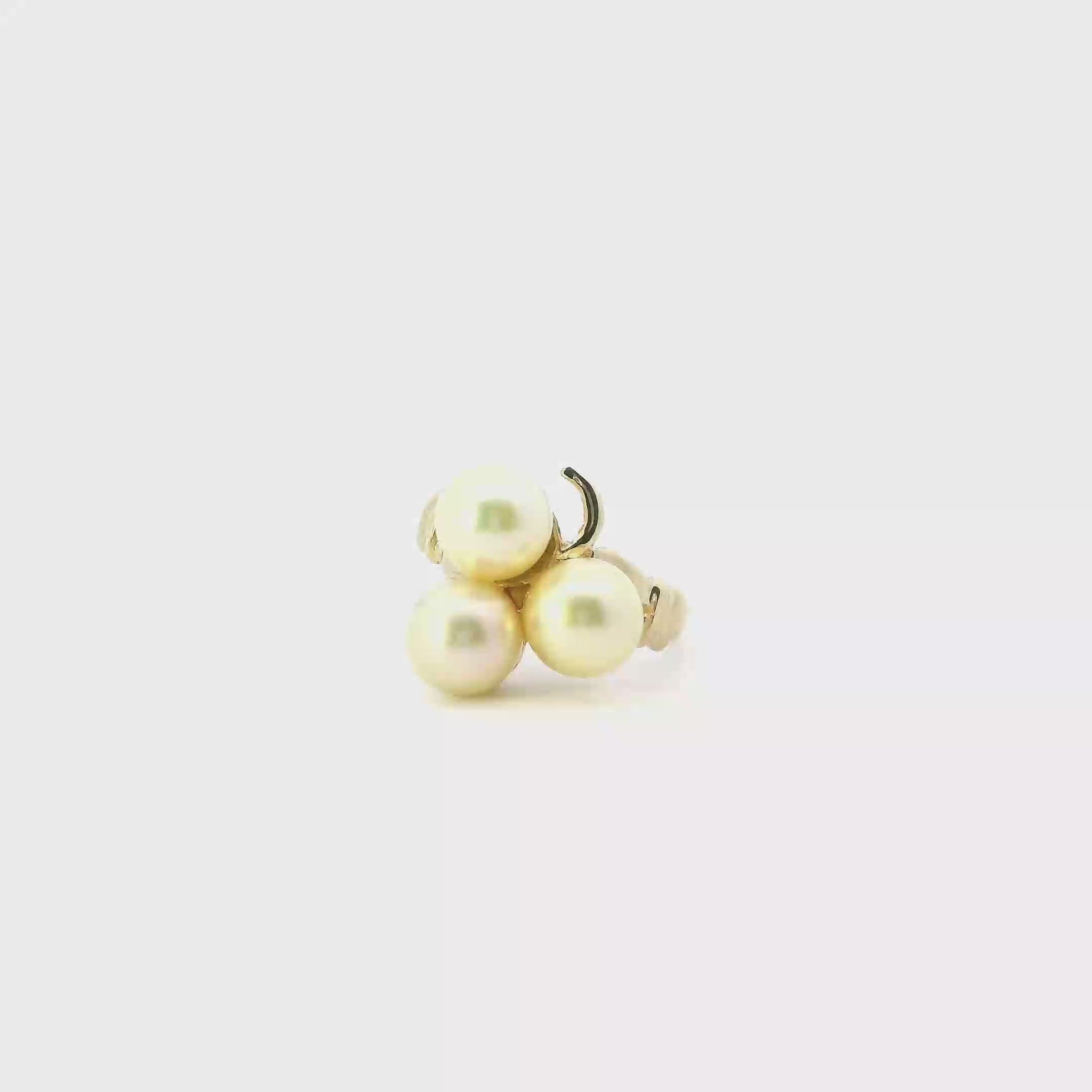10K Yellow Gold Pearl Womens Ring