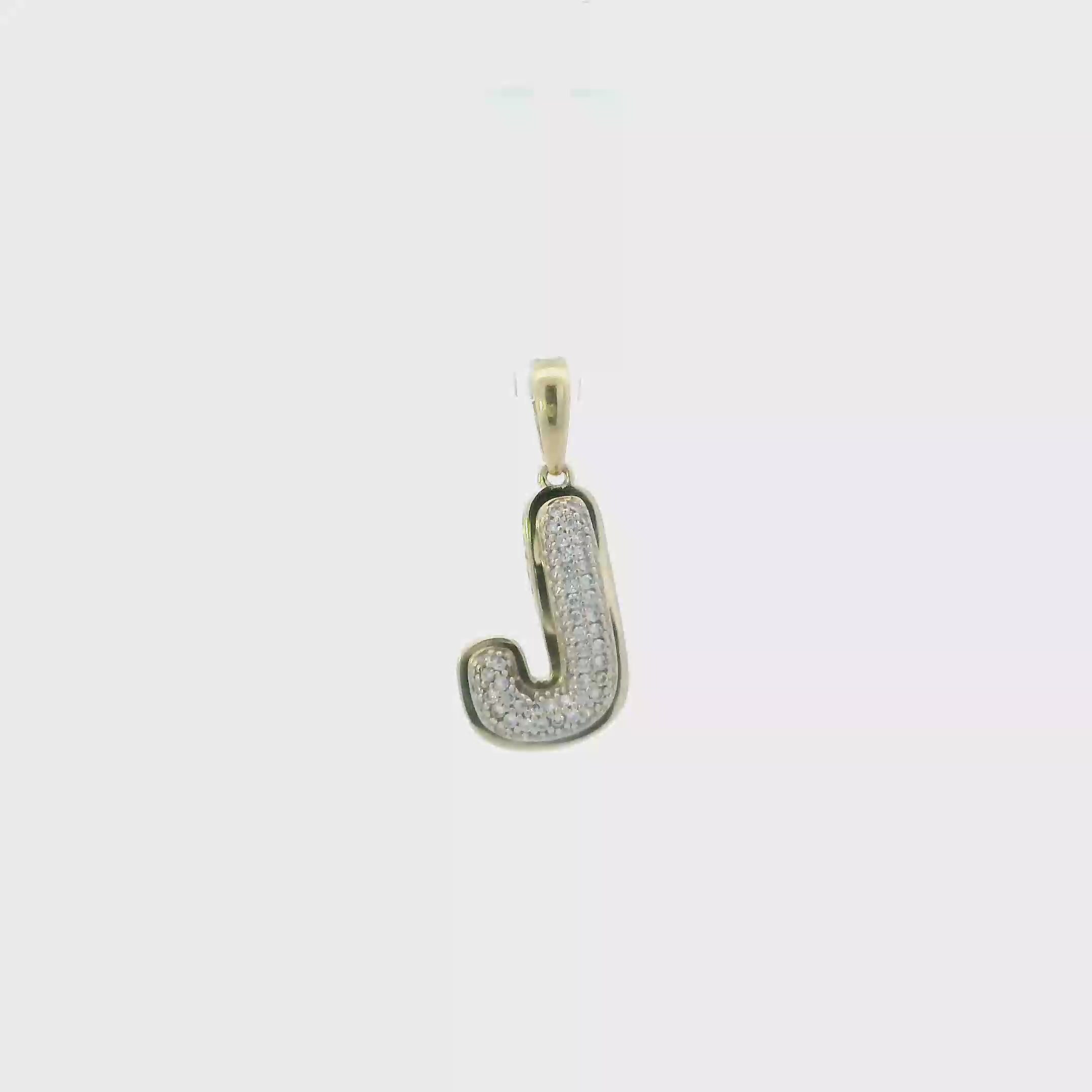 10K Yellow Gold Cz Letter 