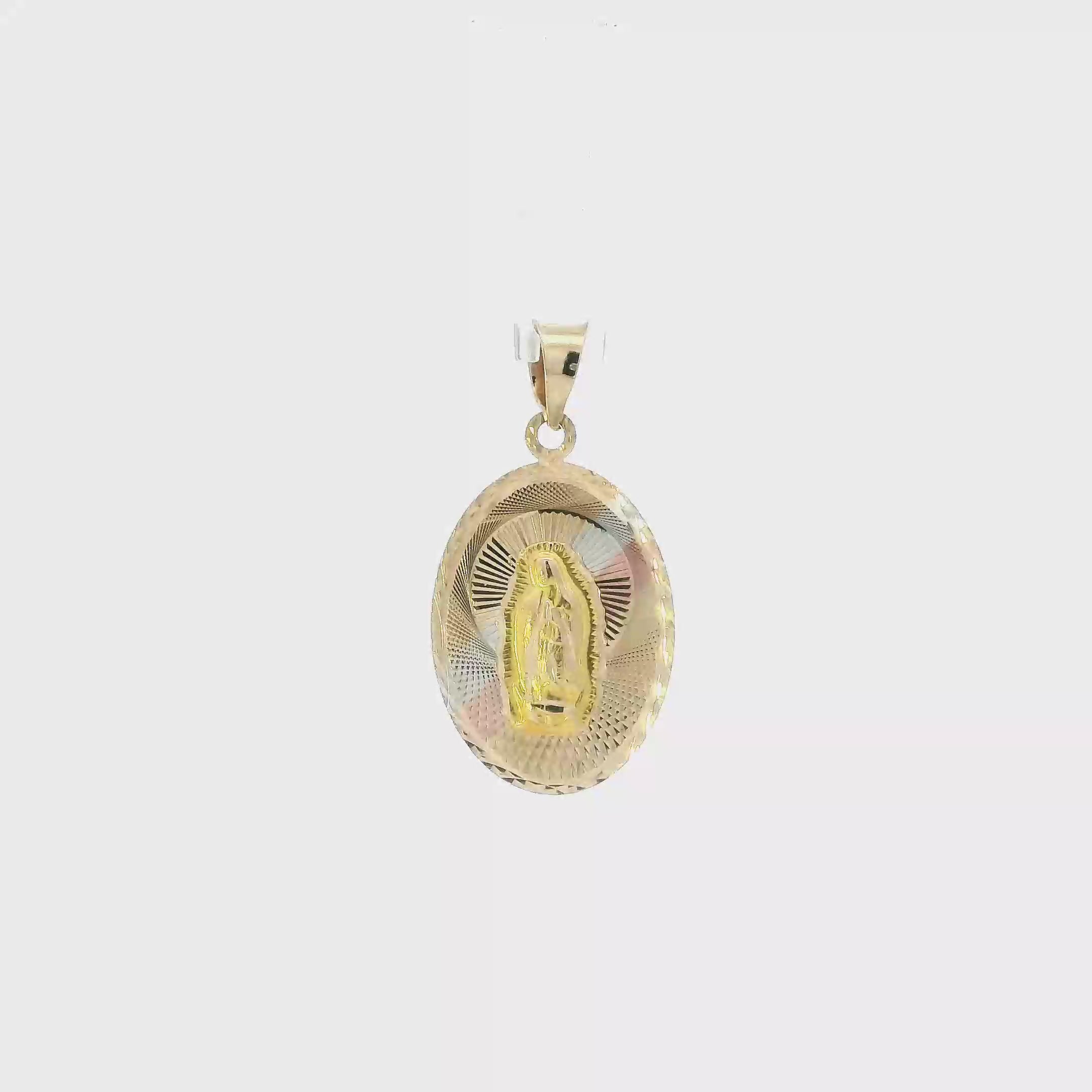 10K Tri Color Gold Religious Pendant