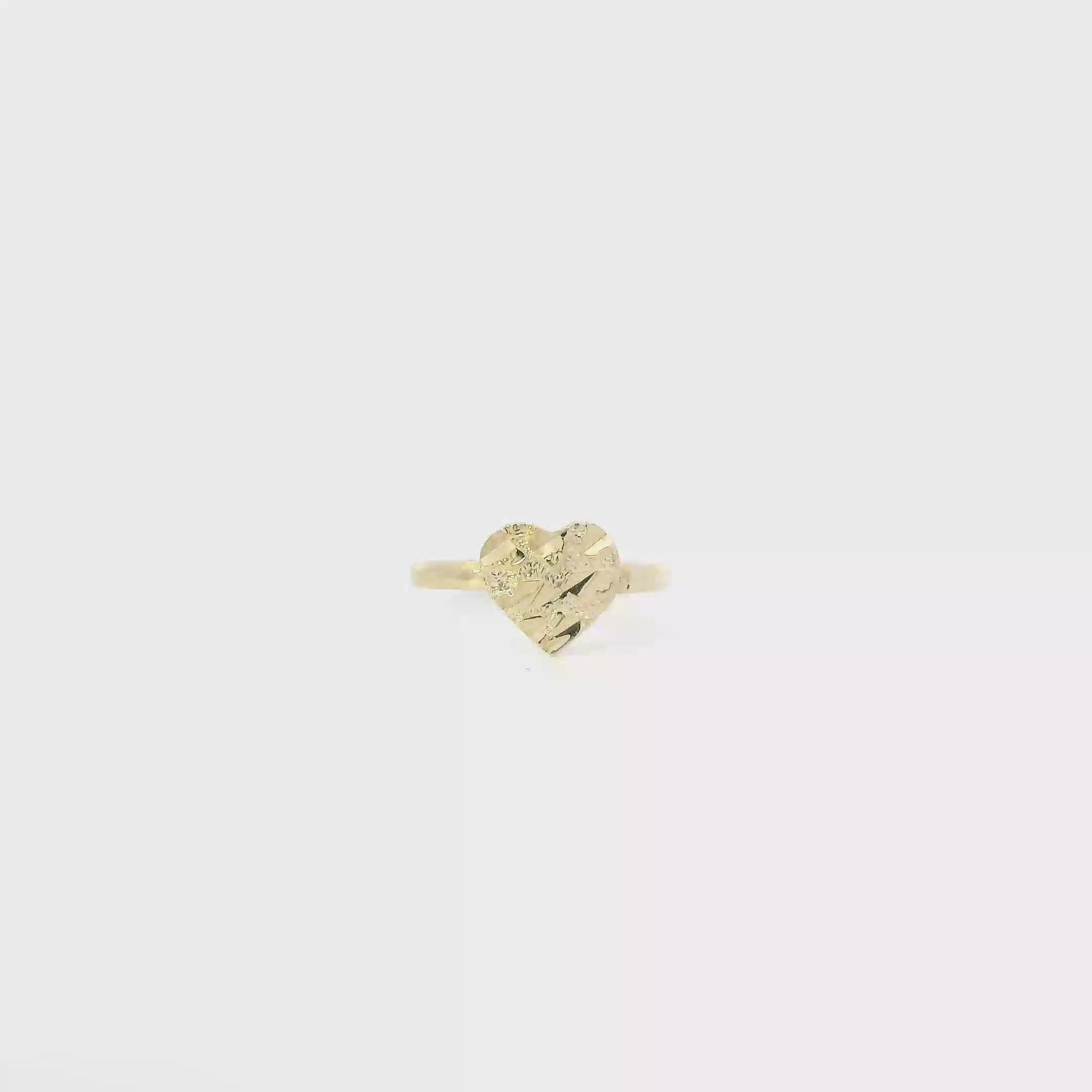 10K Yellow Gold Nugget Heart Womens Ring