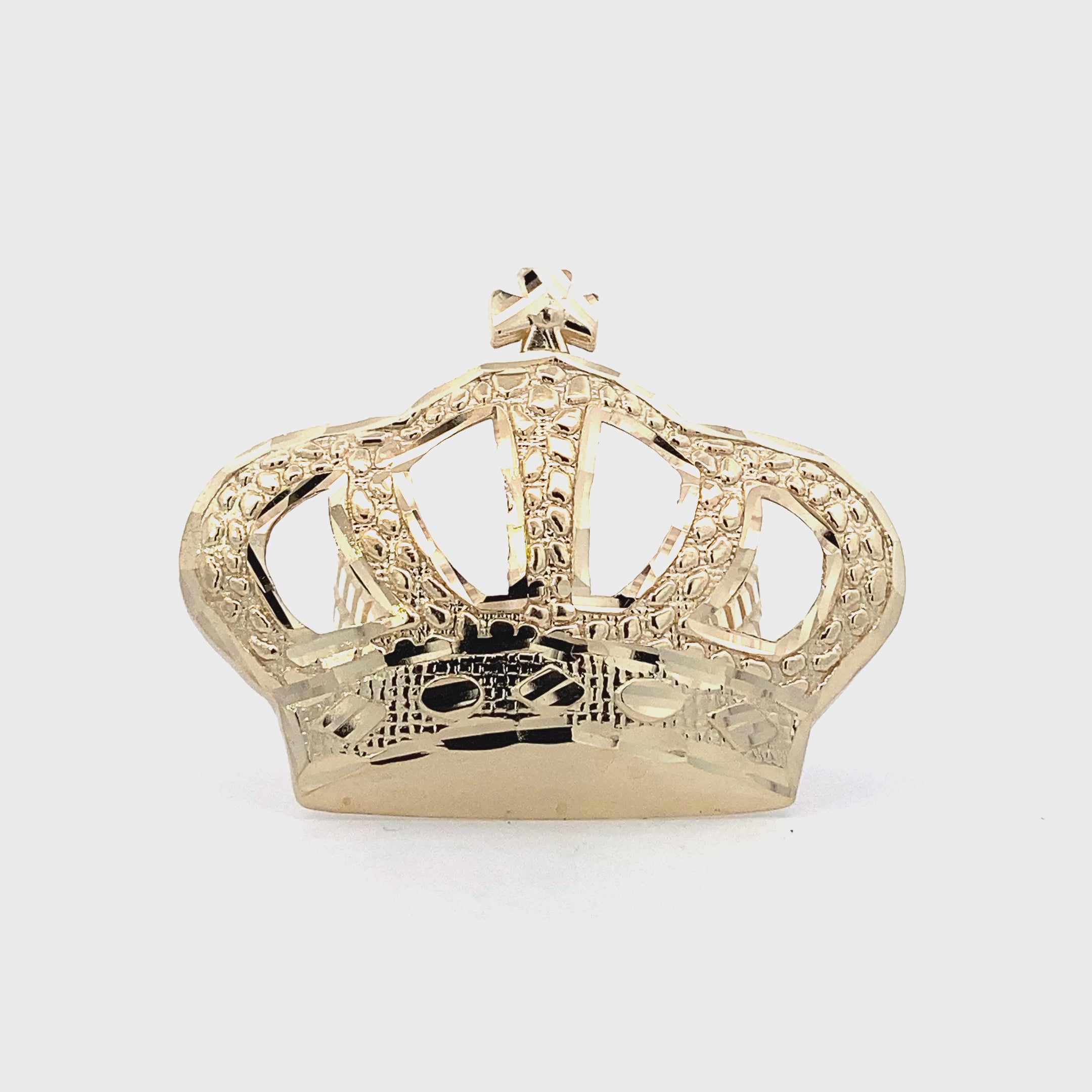 10K Yellow Gold Nugget Crown Ring