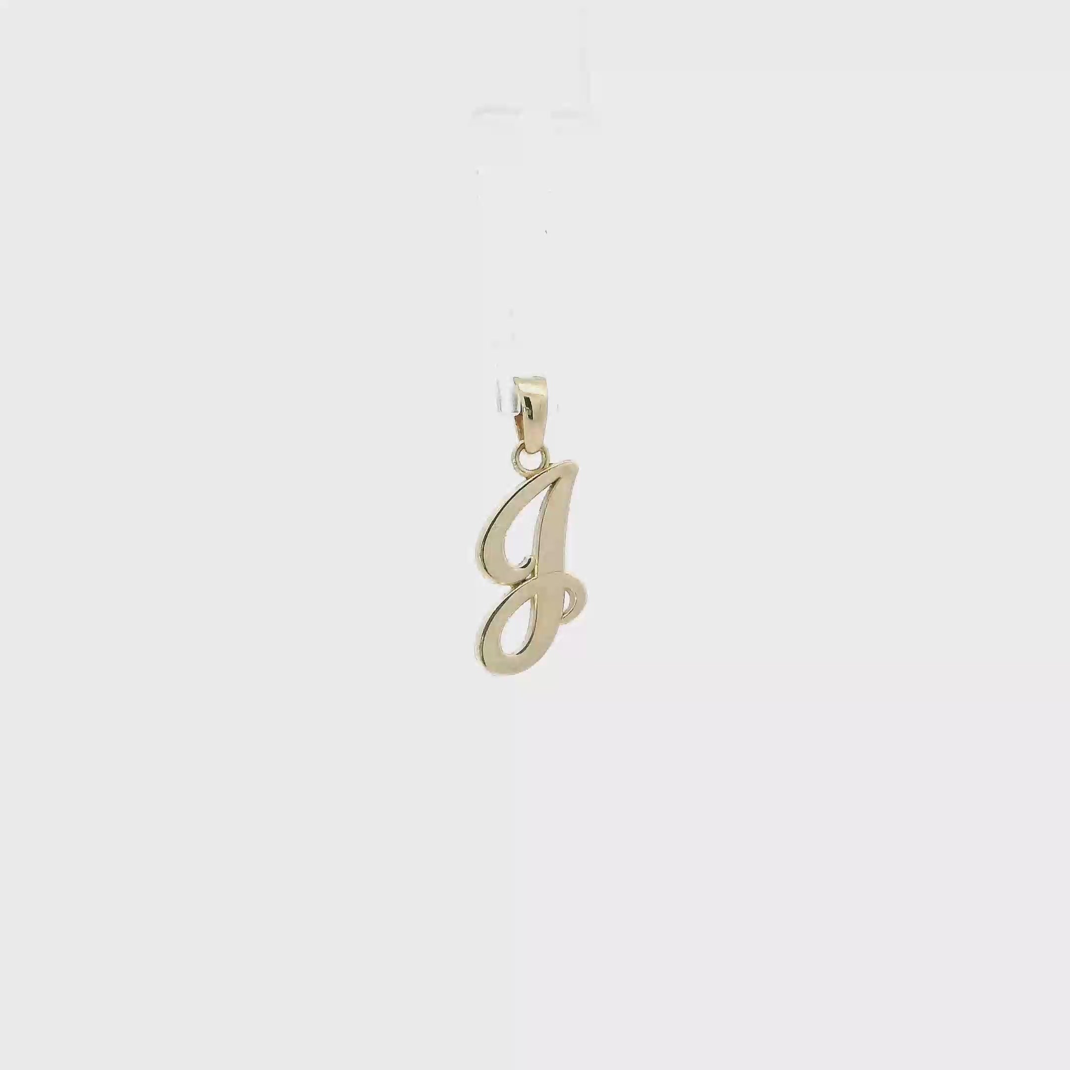 14K Yellow Gold Cursive Letter 