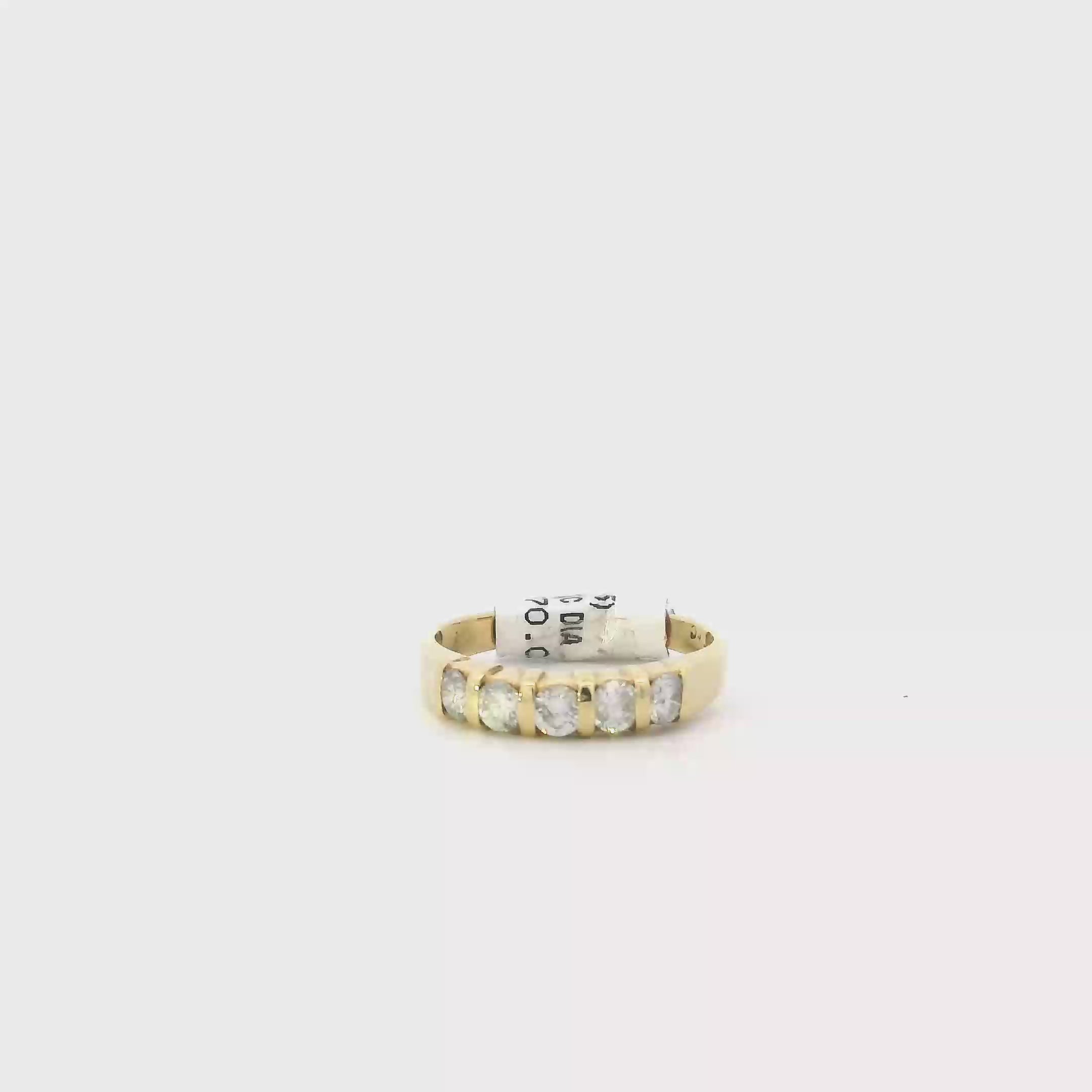 14K Yellow Gold Diamond Women's Ring-0.85ct