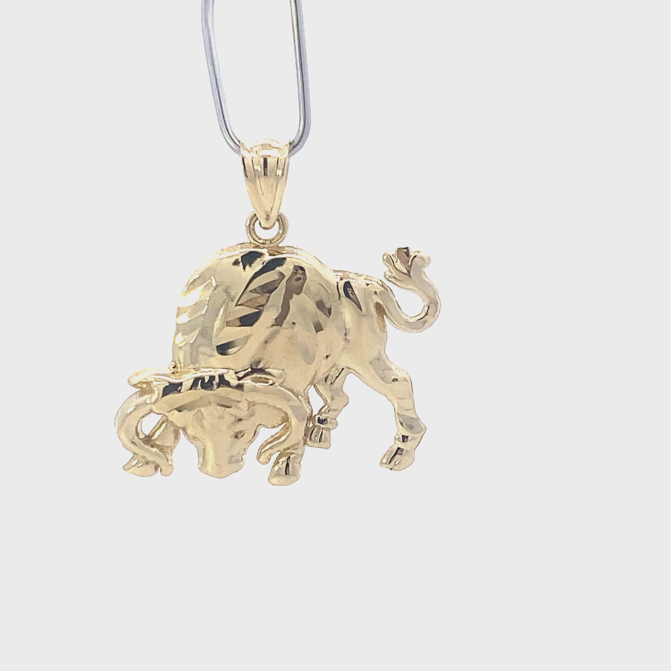 10K Yellow Gold DC Bull Pendant