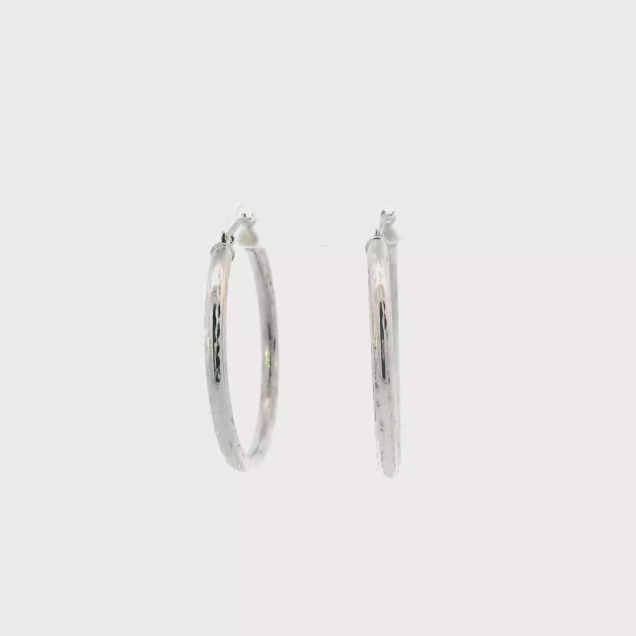 10K White Gold Hoop Earrings