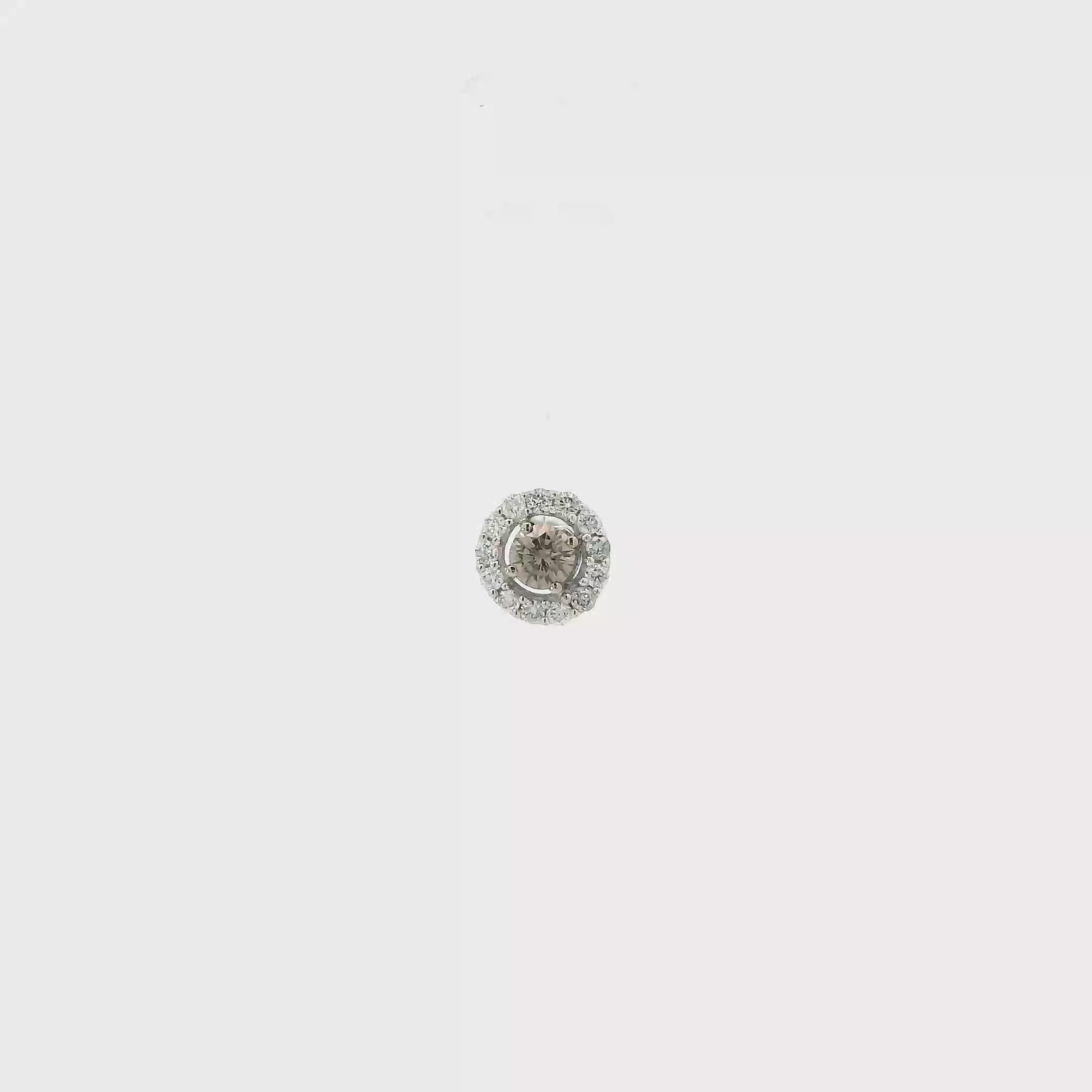 14K White Gold Diamond Halo Le Vian Pendant - 0.34ct