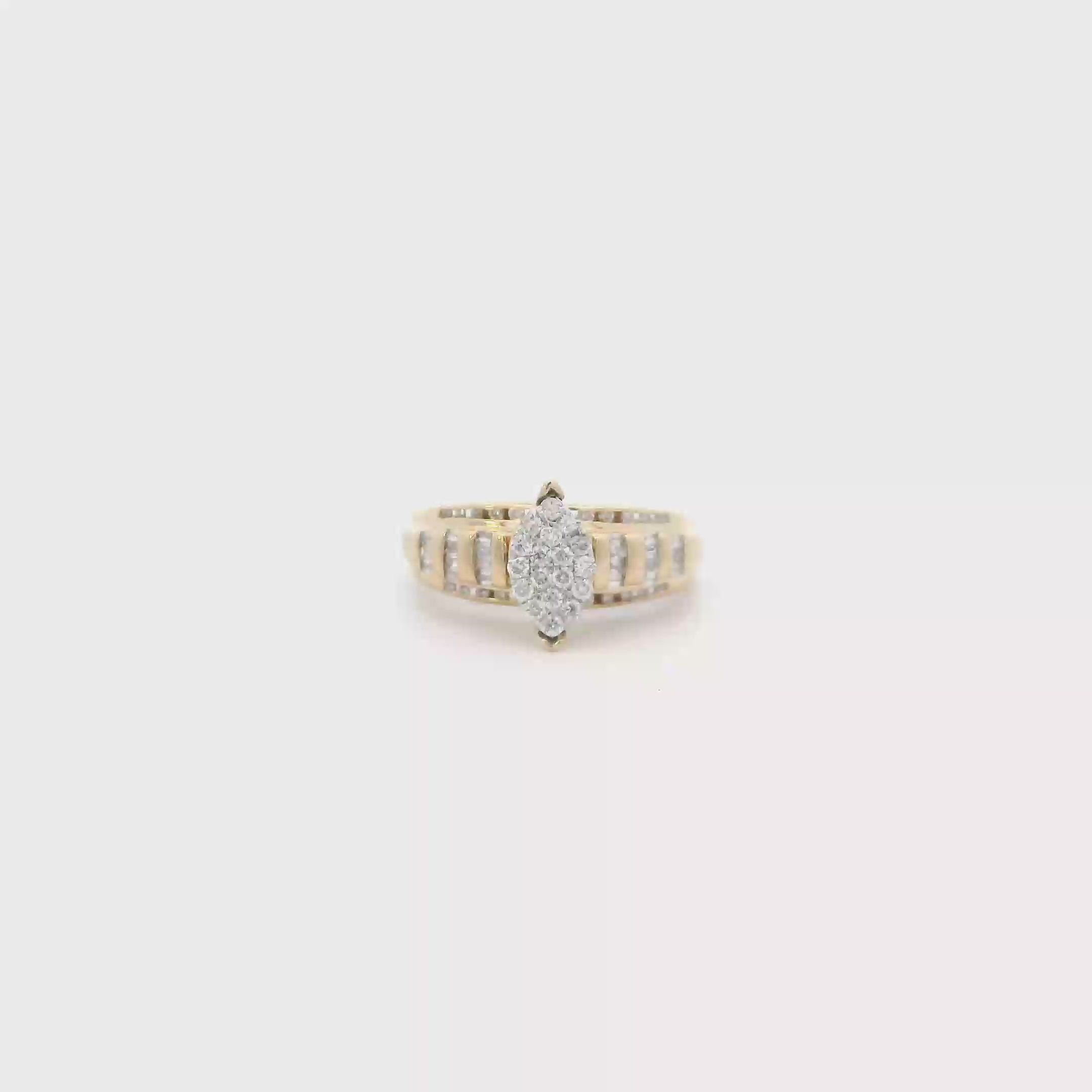 10K Yellow Gold Diamond Womens Ring - 0.24ct