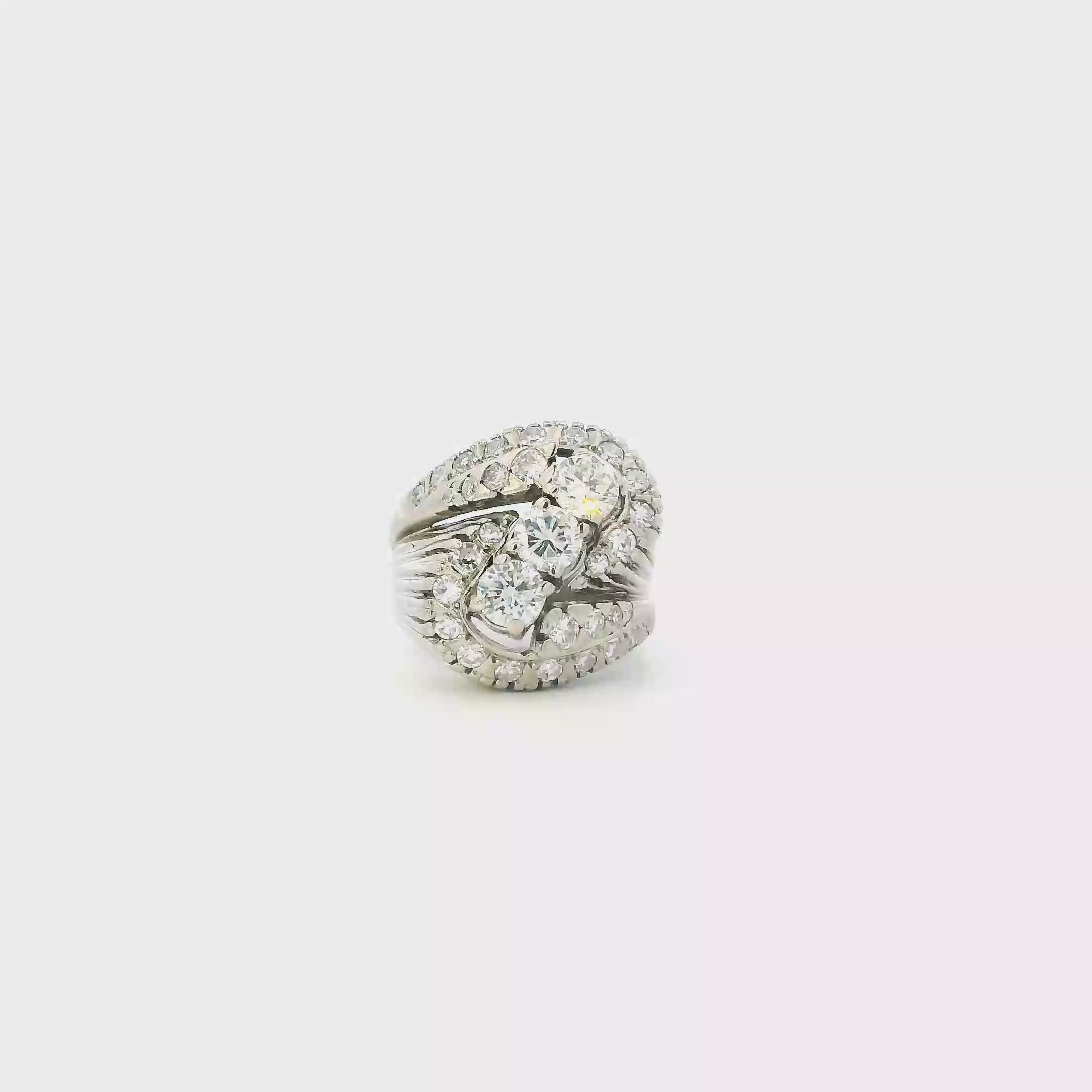 14K White Gold Diamond Womens Ring - 1.17ct