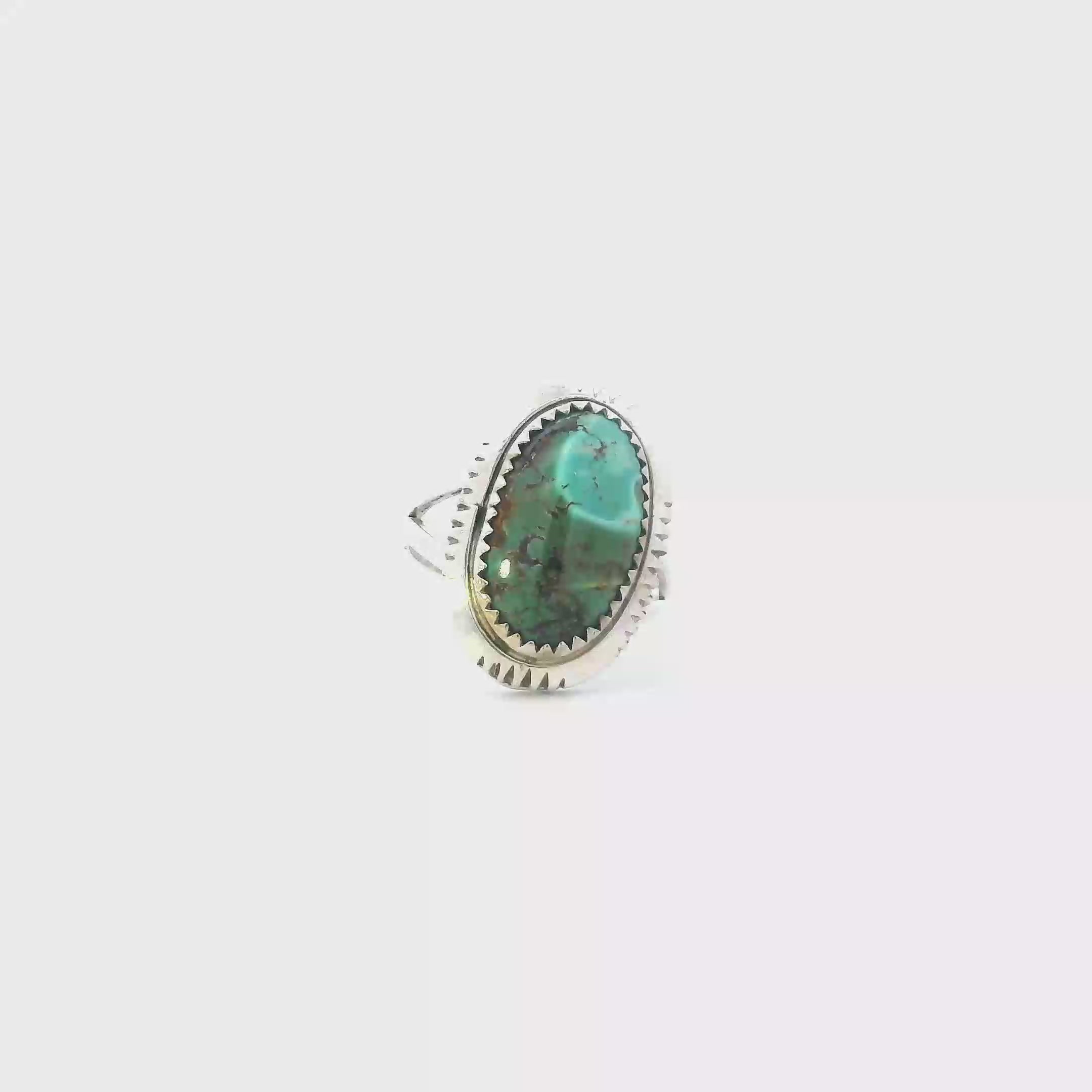 Sterling Silver Oval Turquoise Womens Ring