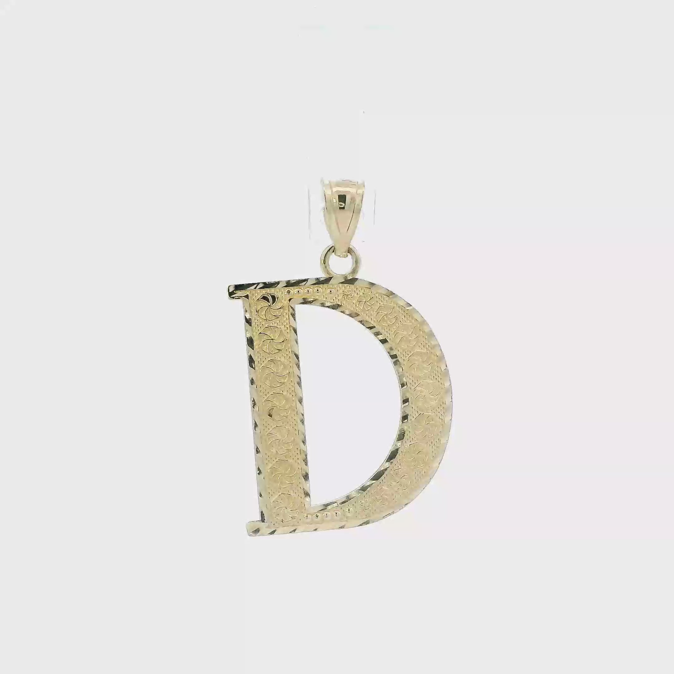 10K Yellow Gold Diamond Cut Letter 