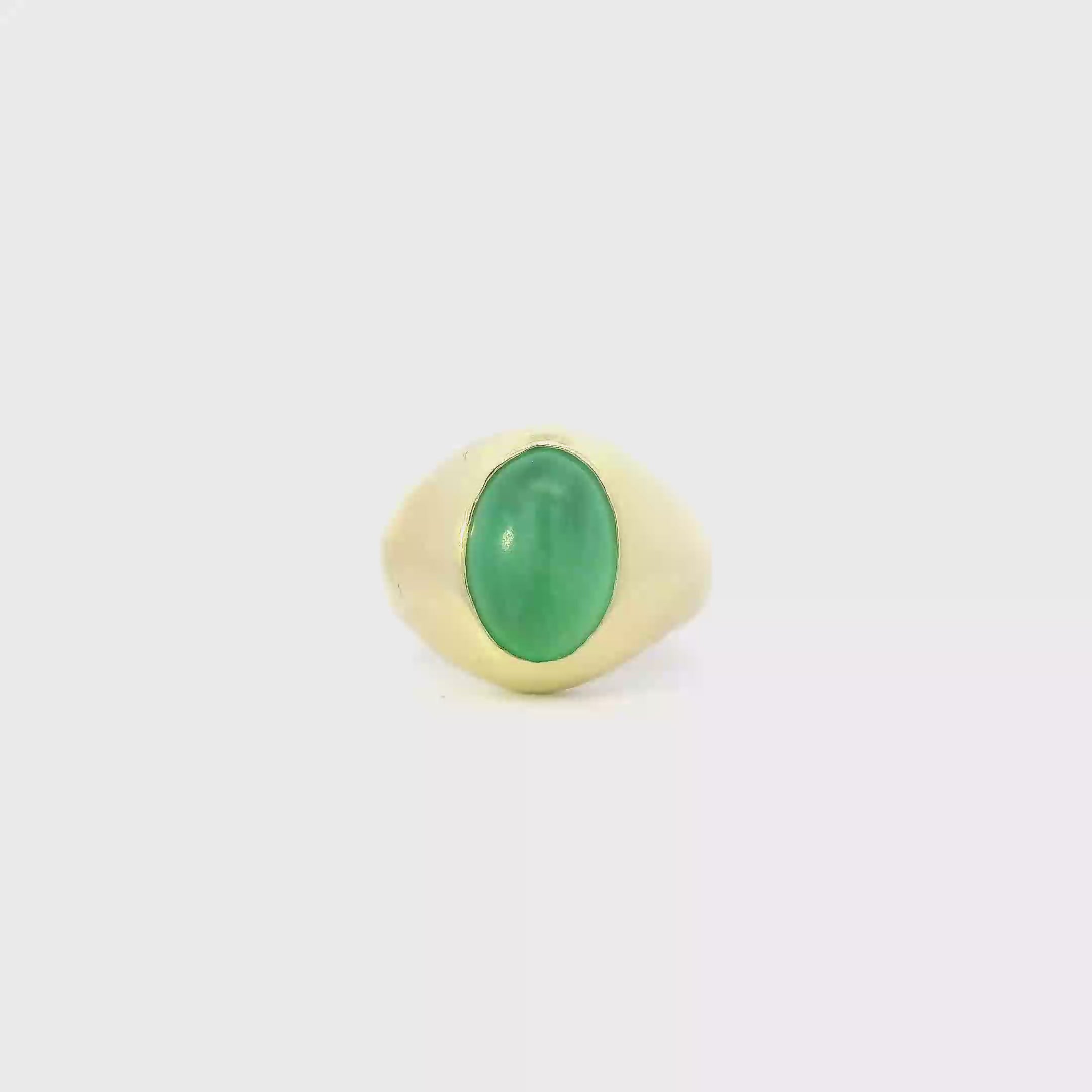18K Yellow Gold Jade Ring