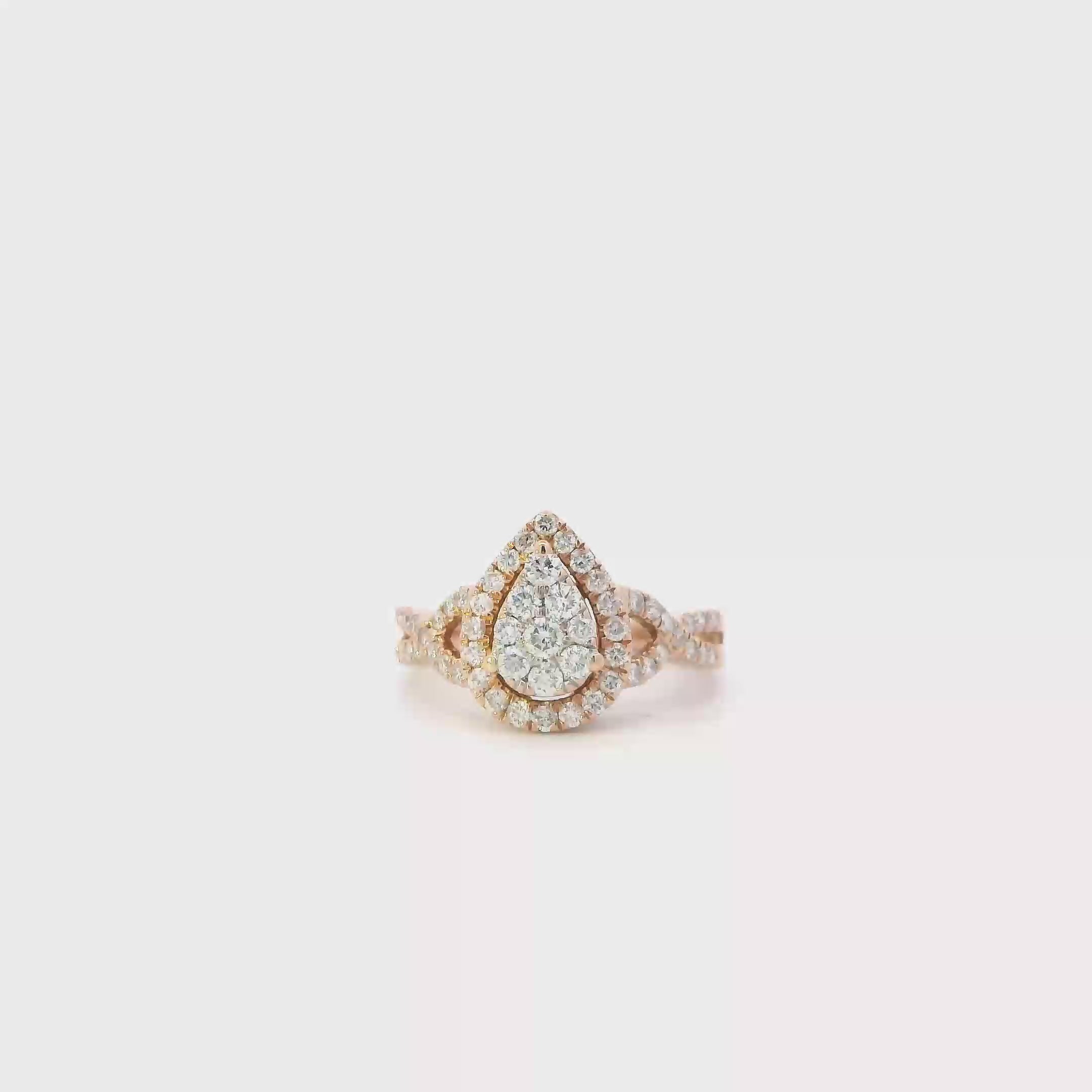 14K Rose Gold Diamond Women's Ring - 0.67ct