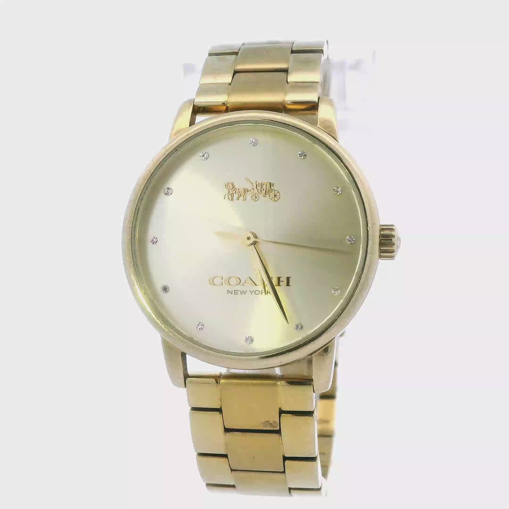 Coach Gold Tone Womens Wristwatch