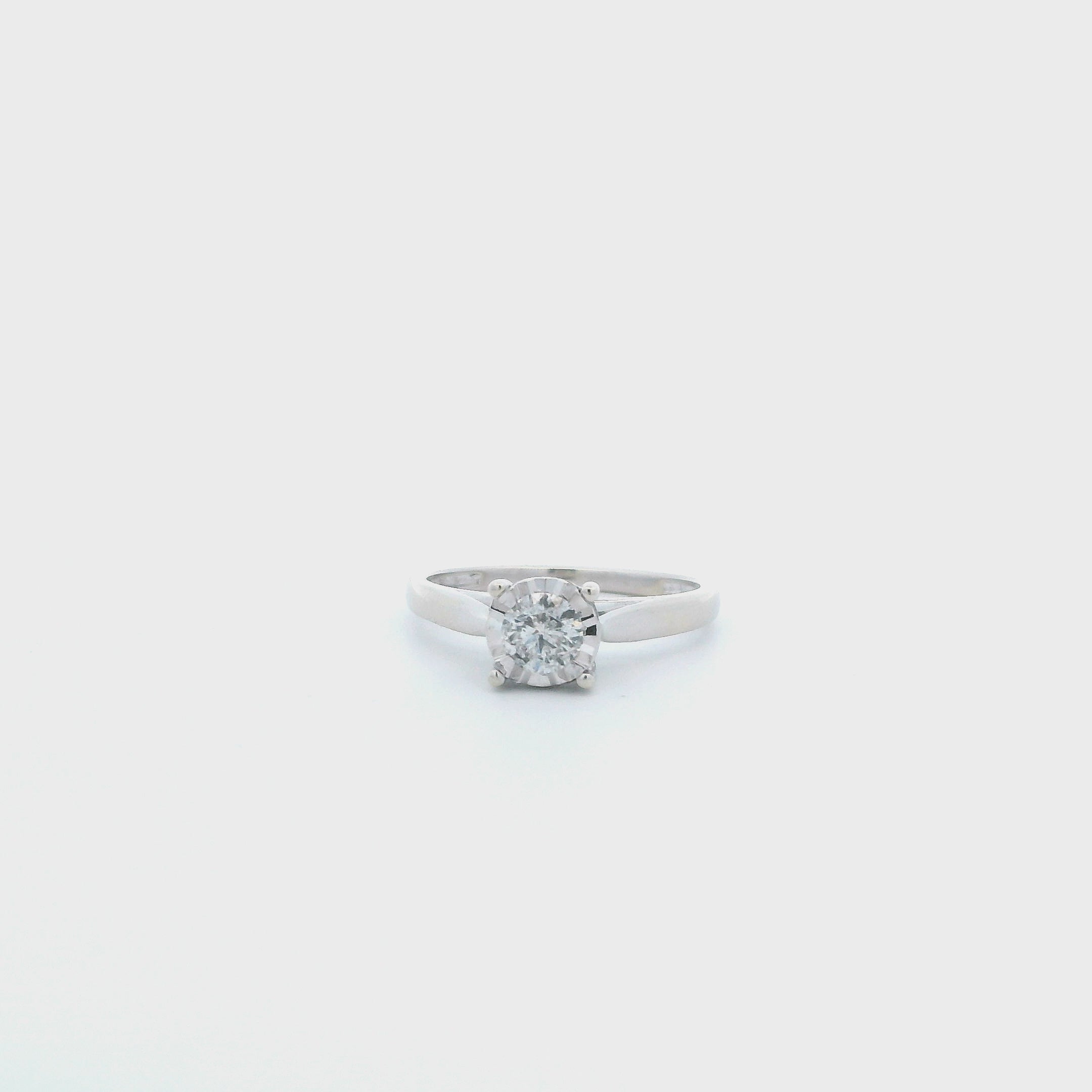 10K White Gold Diamond Womens Ring - 0.54ct