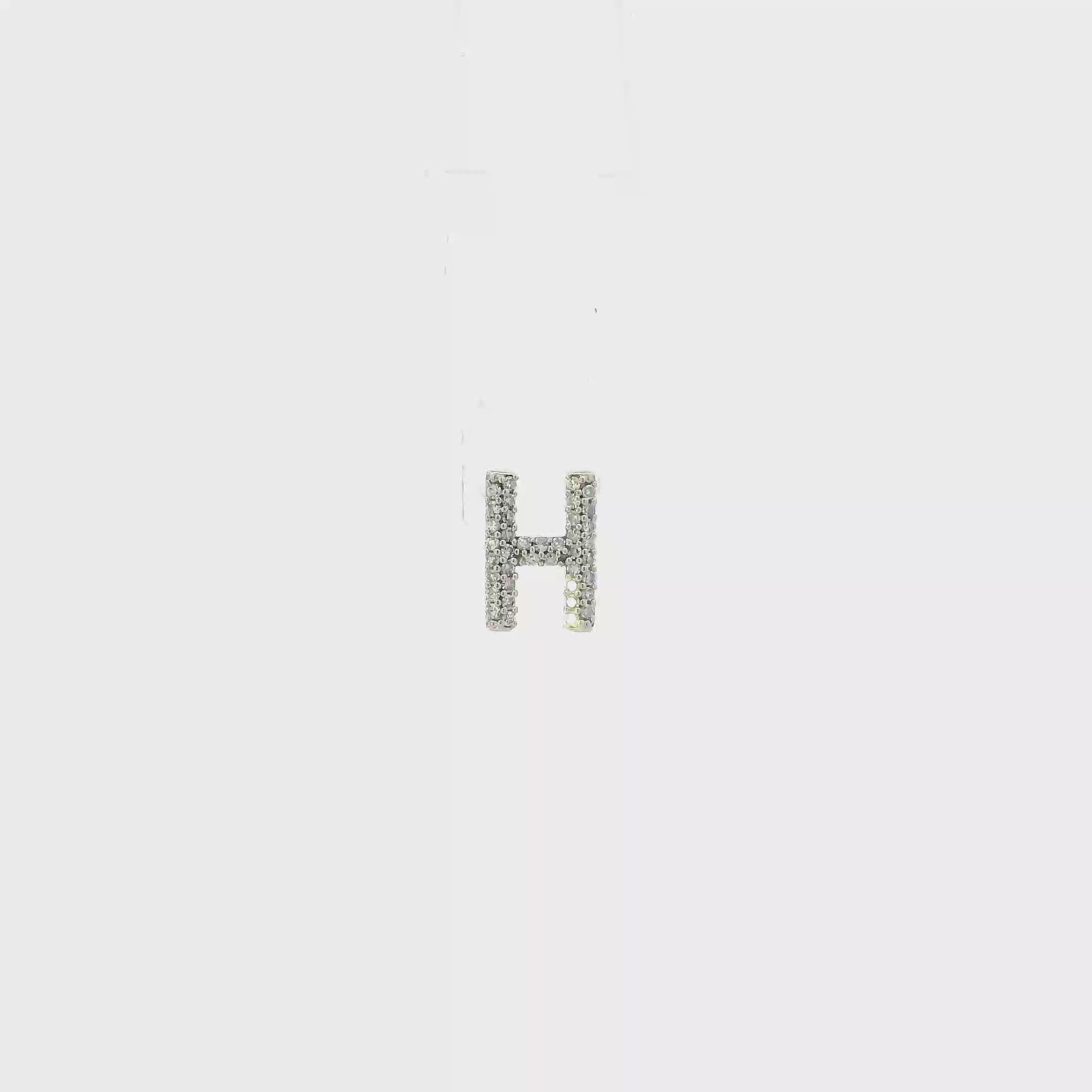 10K White Gold Diamond Letter 