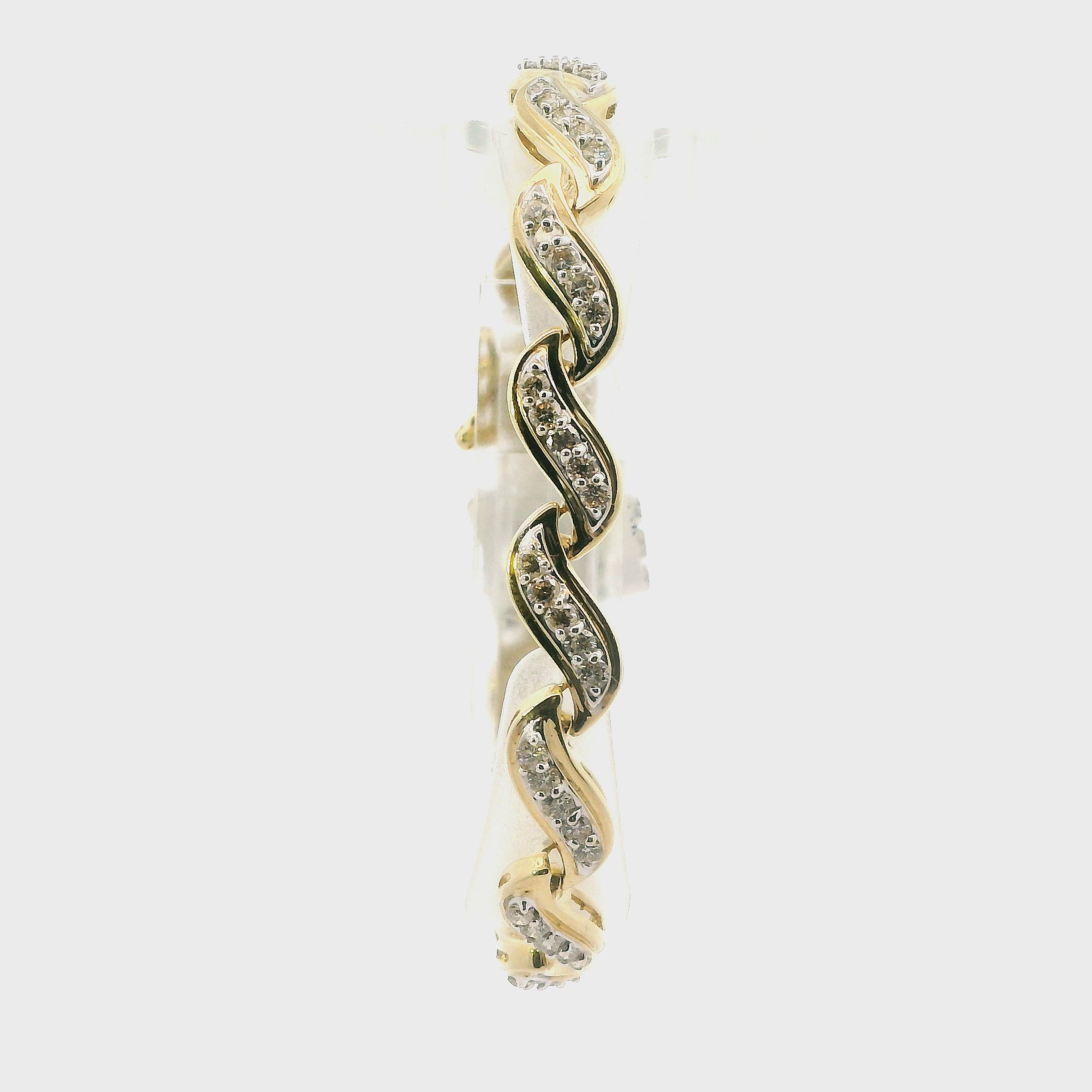14K Yellow Gold Diamond Link Tennis Bracelet - 2.23ct