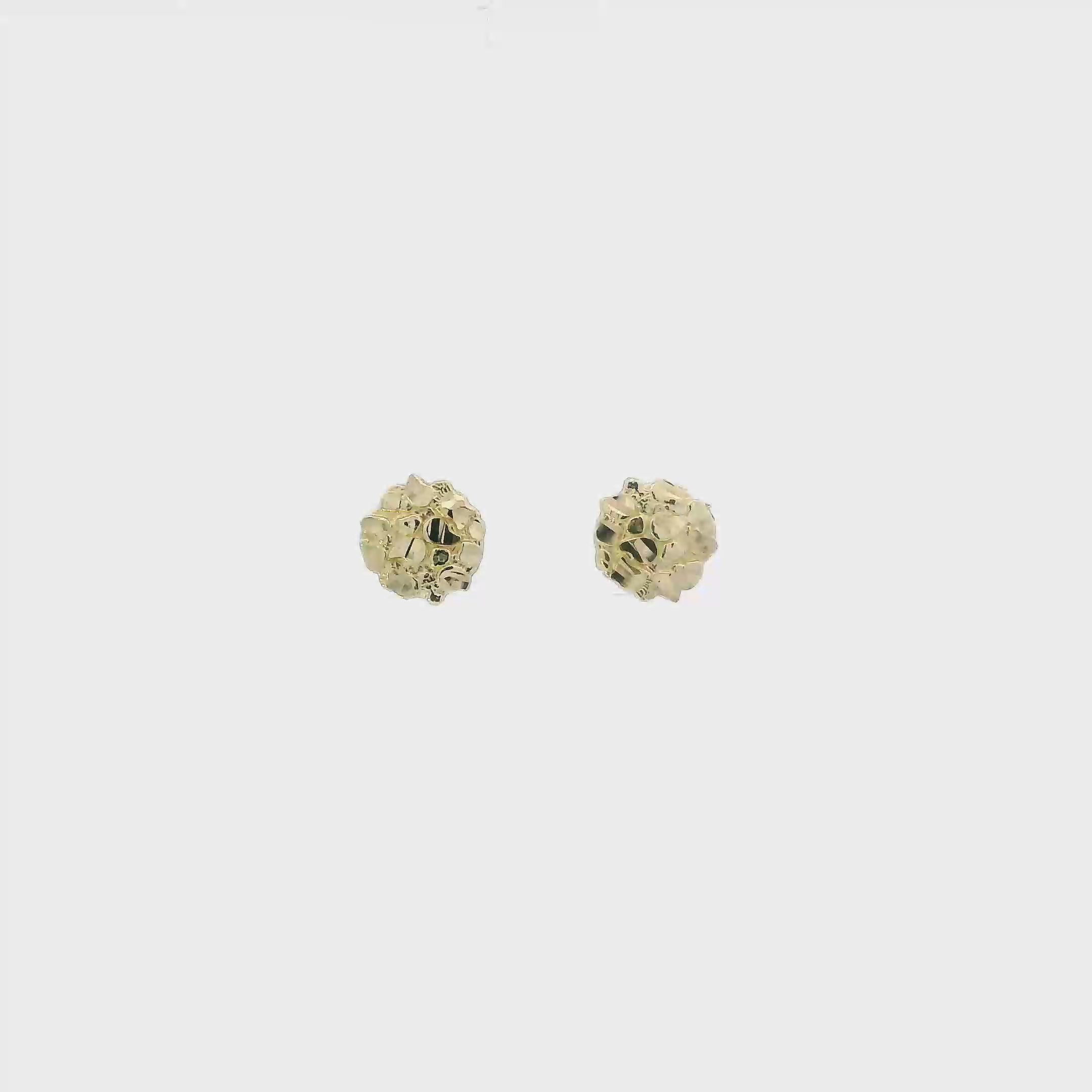 10K Yellow Gold Nugget Stud Earrings