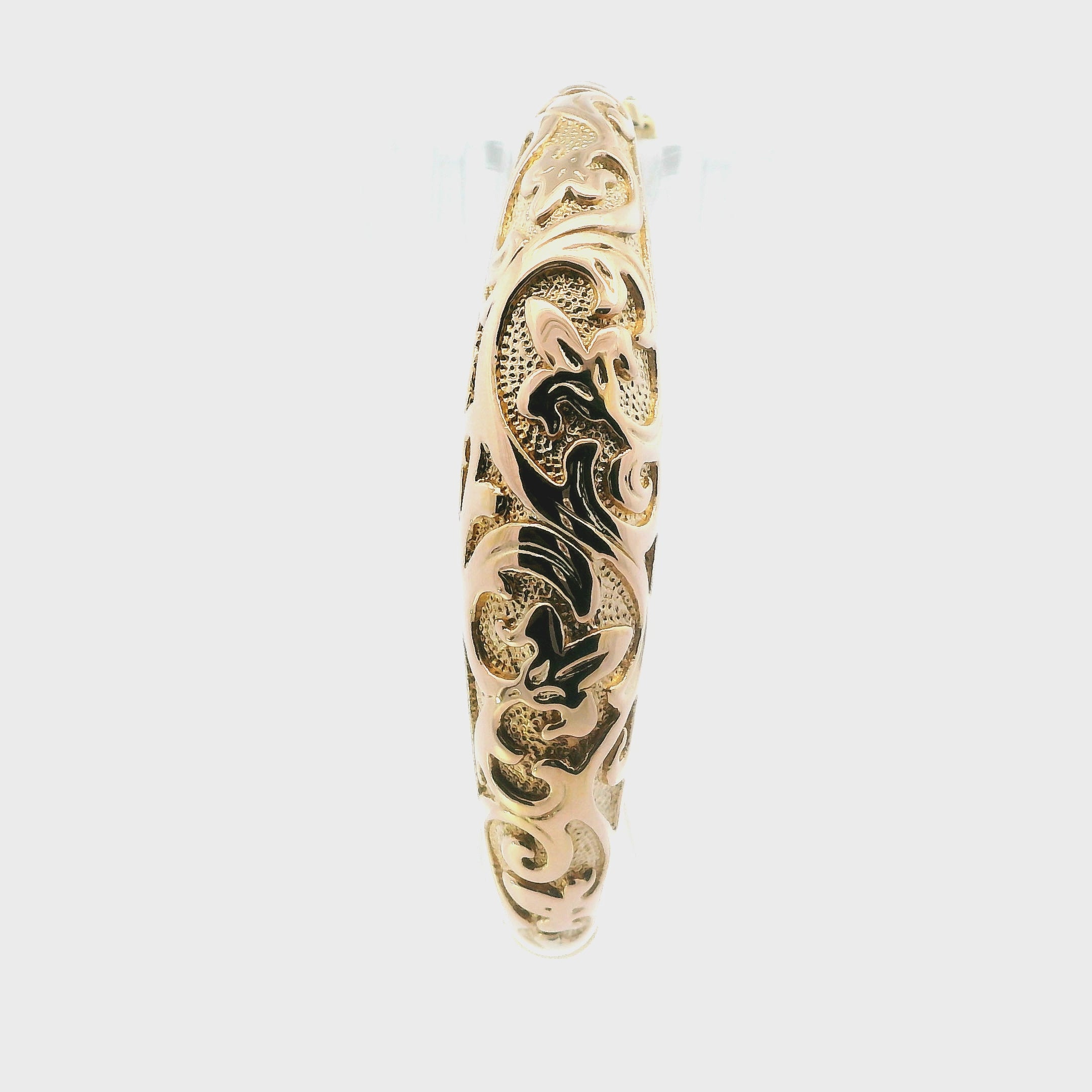 14K Hollow Filigree Bangle Bracelet