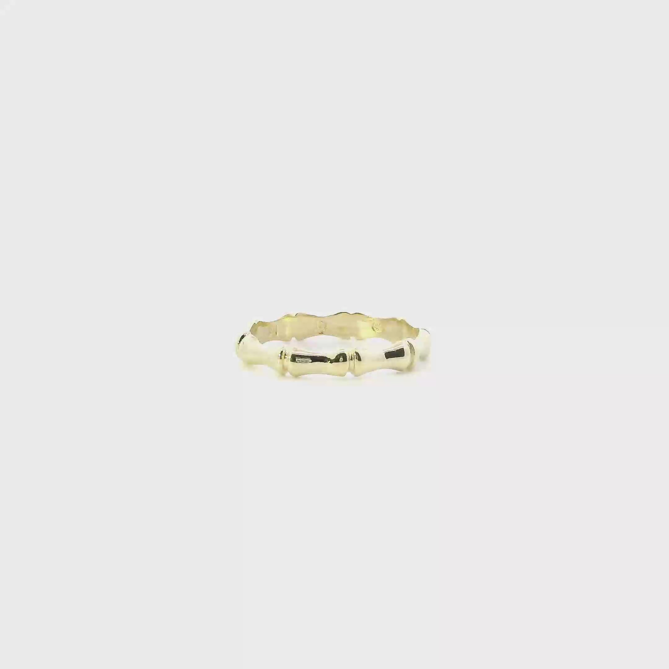 10K Yellow Gold Bamboo Band Womens Ring