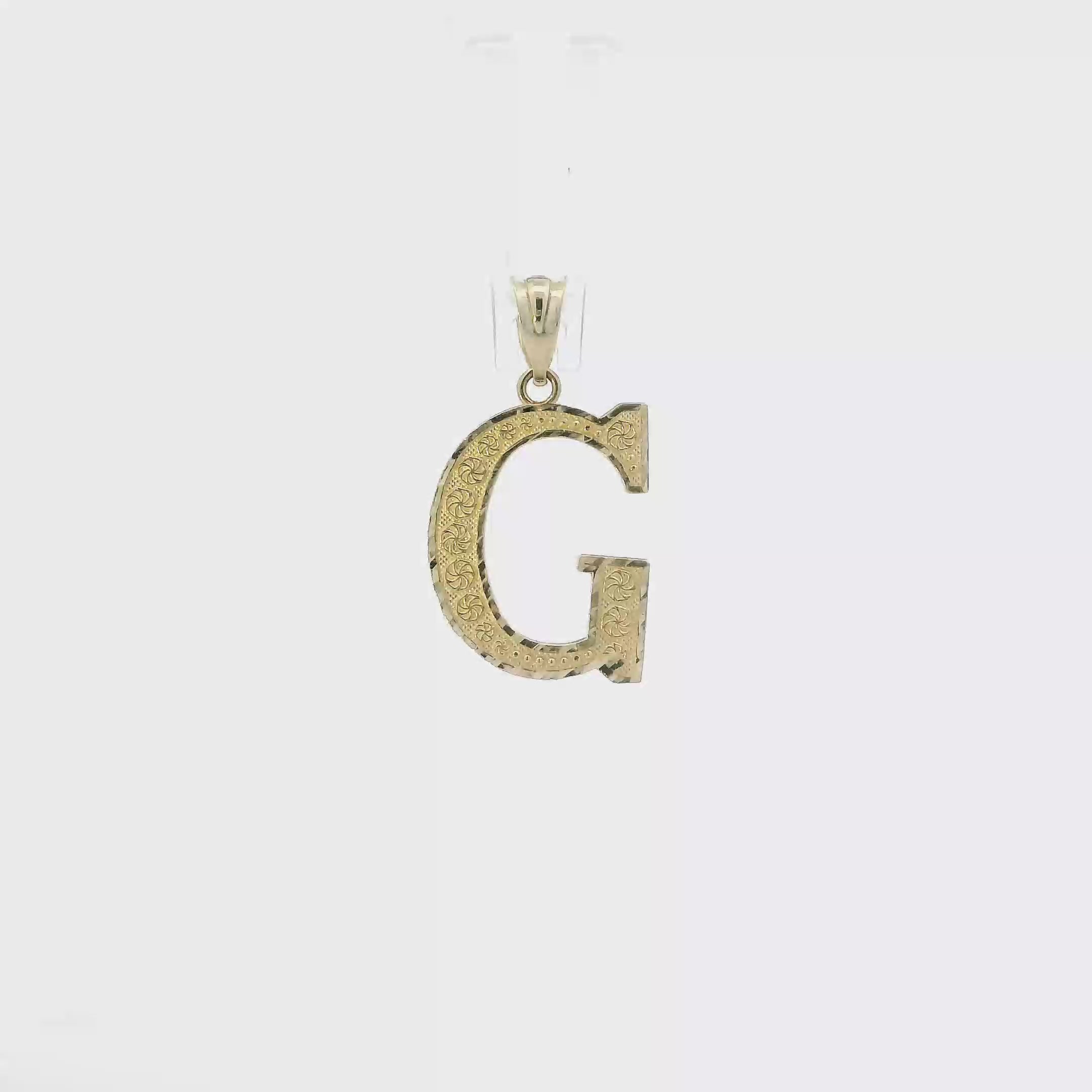10K Yellow Gold Diamond Cut Letter 