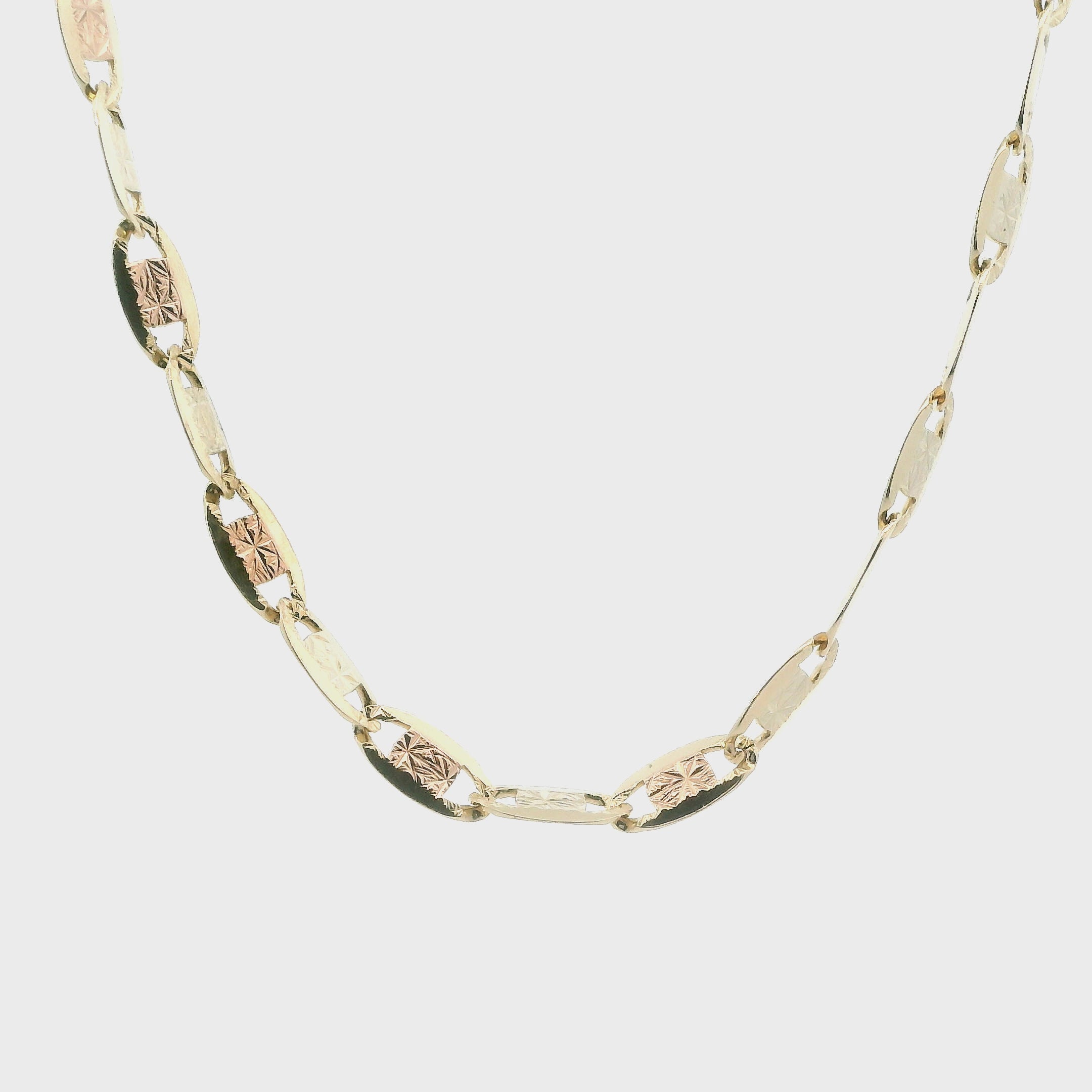10K Tri Color Gold Mariner Chain