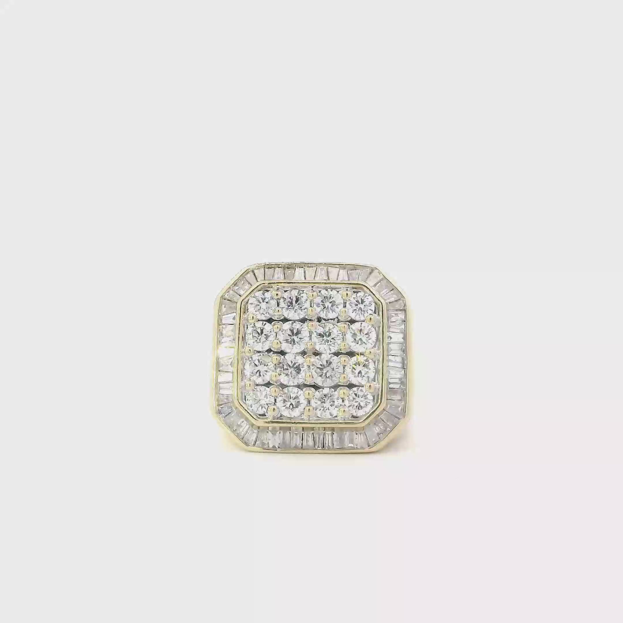 10K Yellow Gold Diamond Men's Ring - 2.40ct