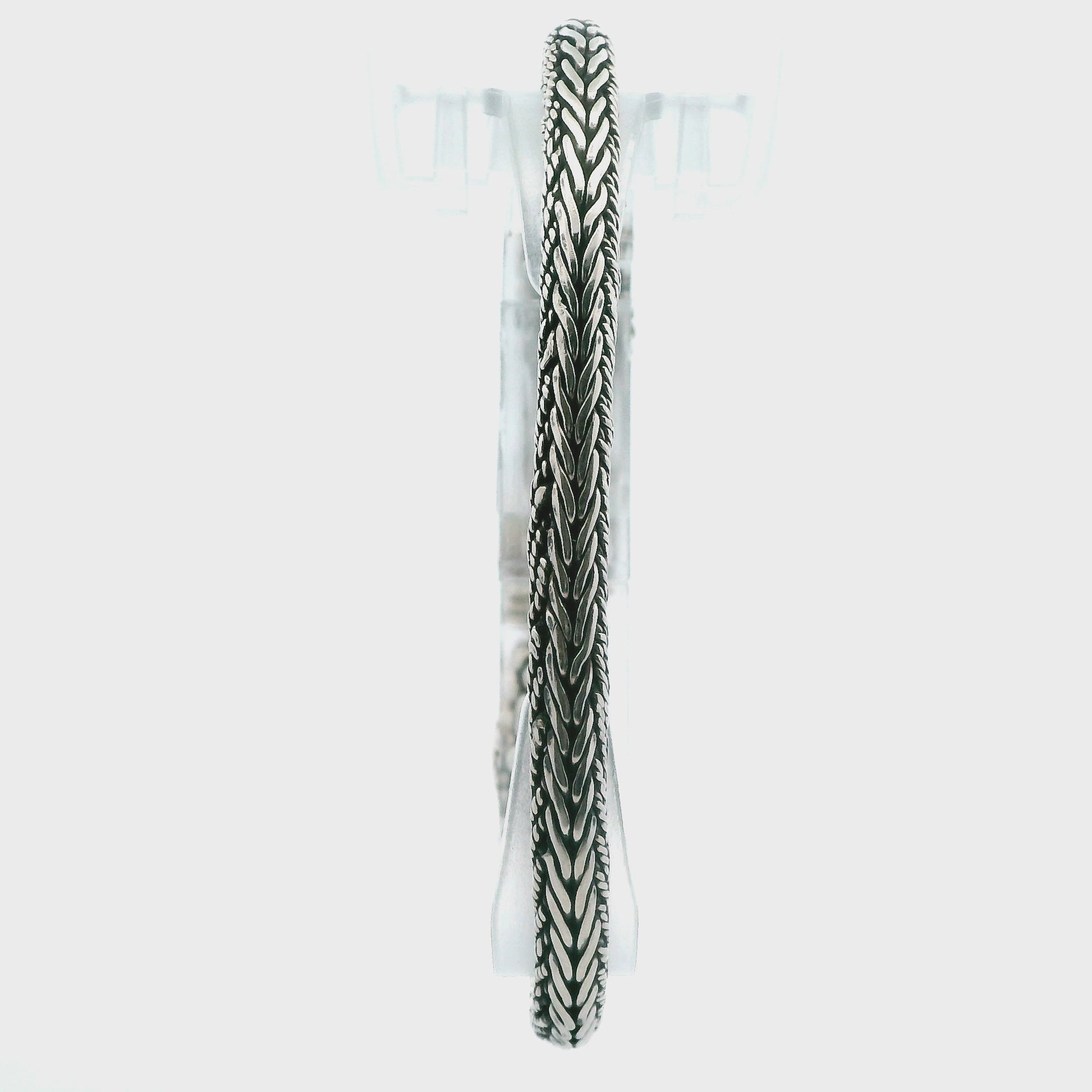Sterling Silver Wheat Ling Snake Head Bracelet