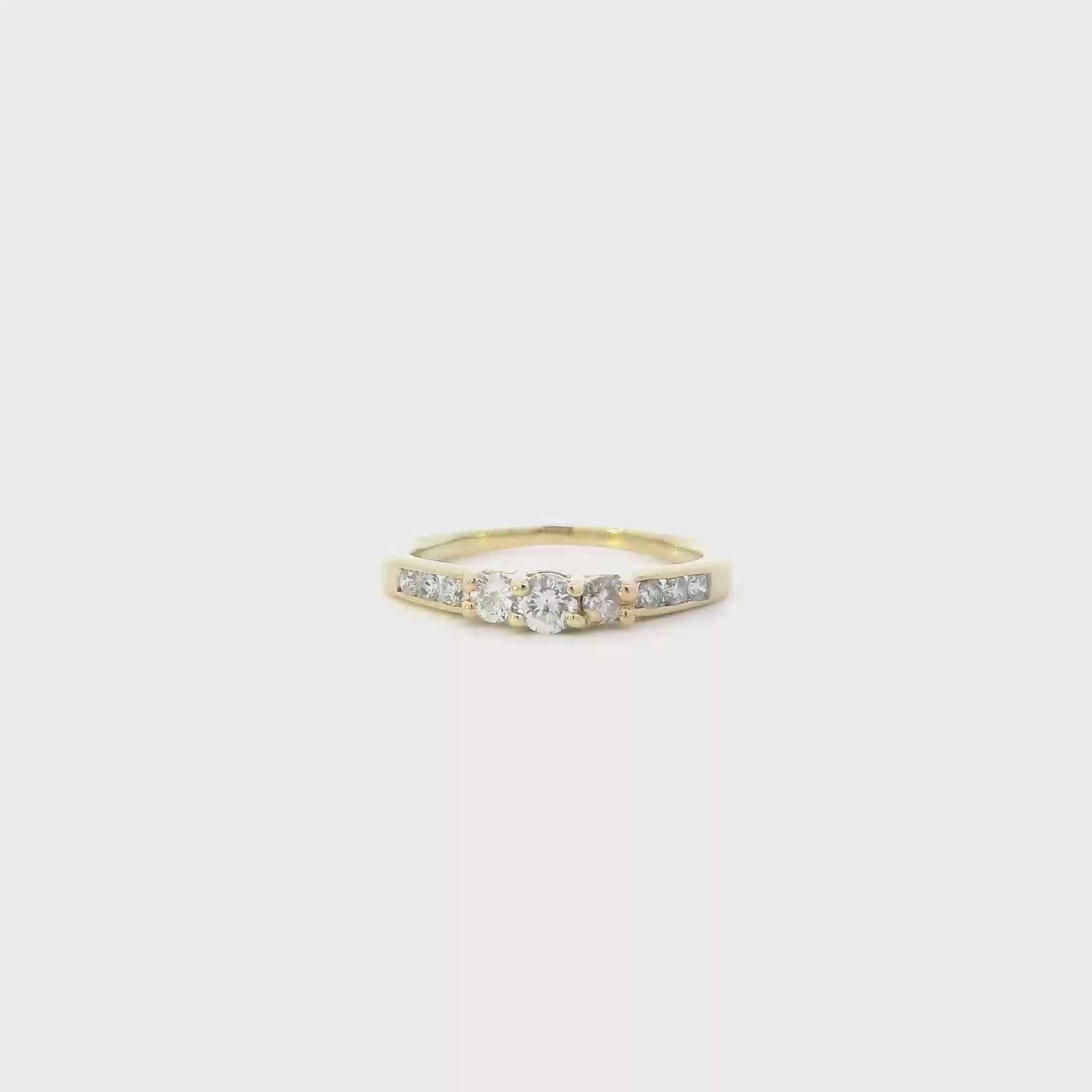 10K Yellow Gold Diamond Women's Ring- 0.44ct
