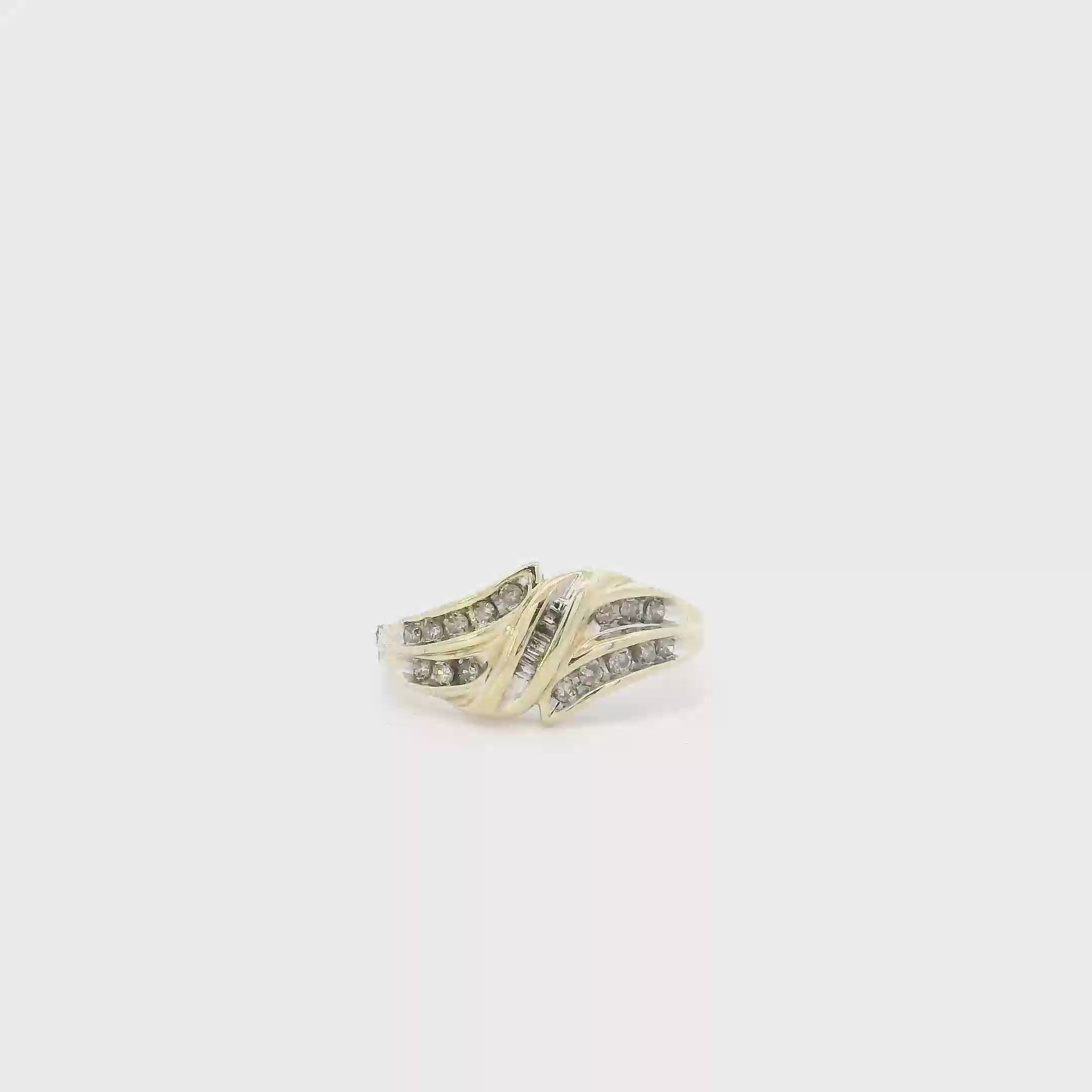 10K Yellow Gold Diamond Womens Ring