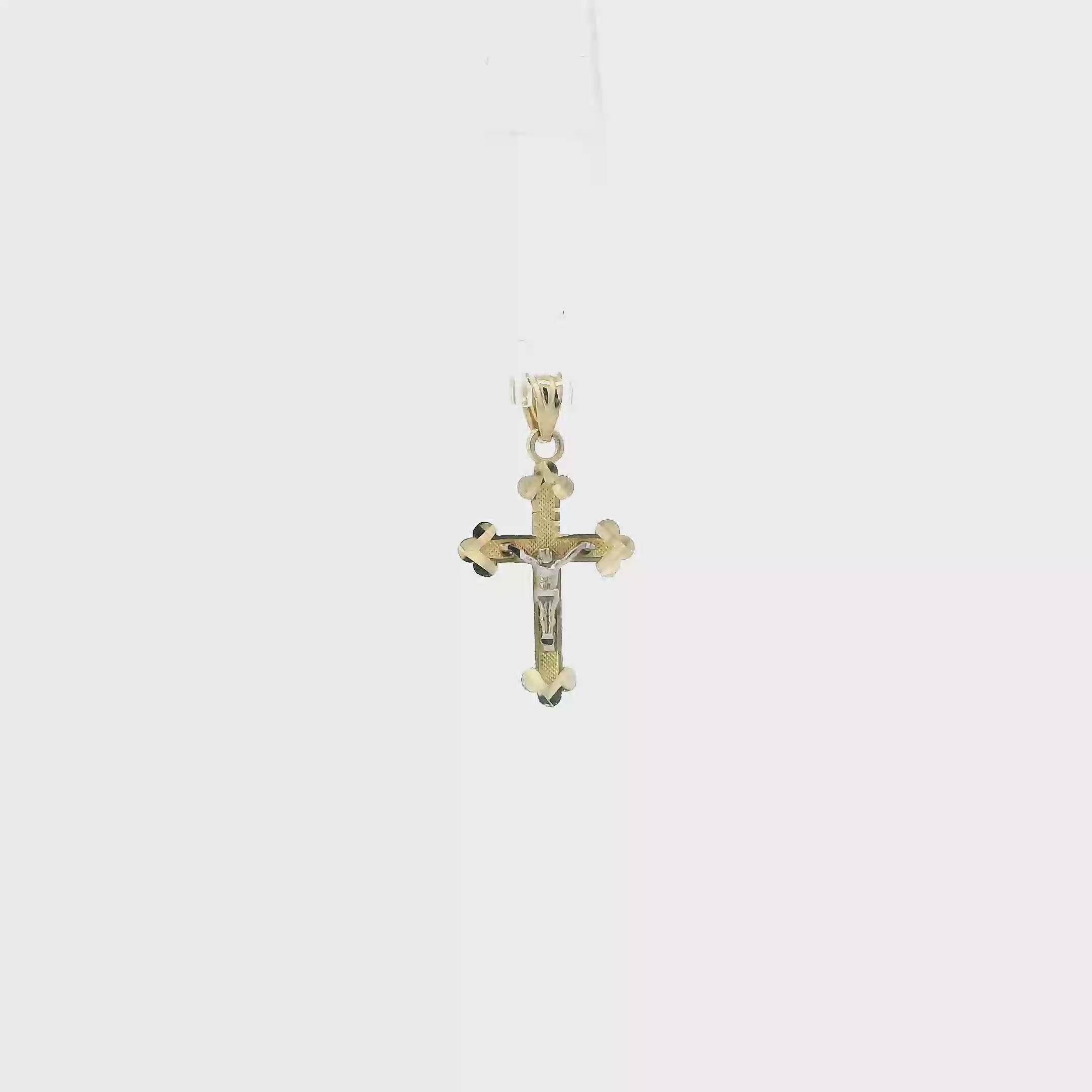 10K Yellow & White Gold Crucifix Pendant