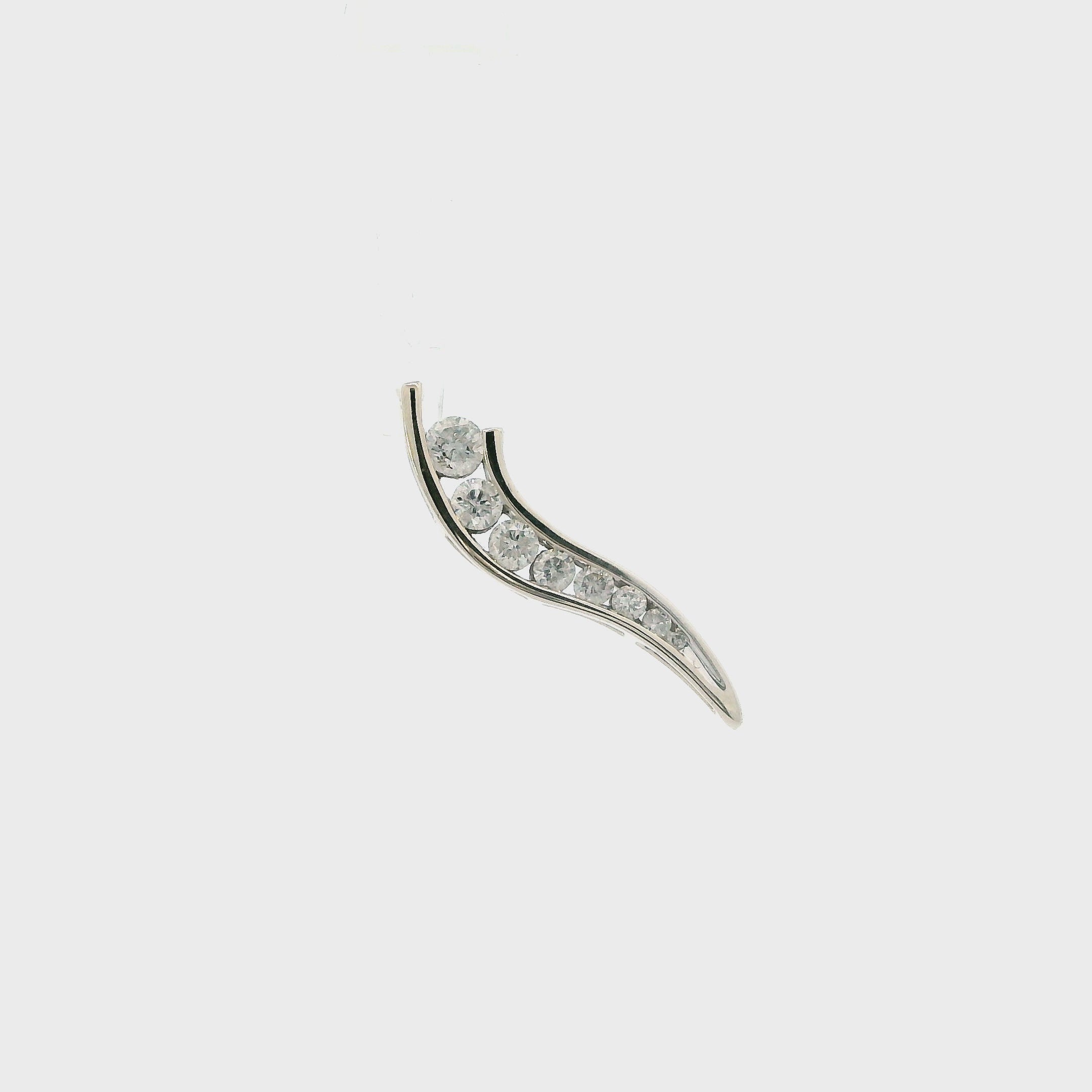 10K White Gold Diamond Journey Pendant - 0.46ct