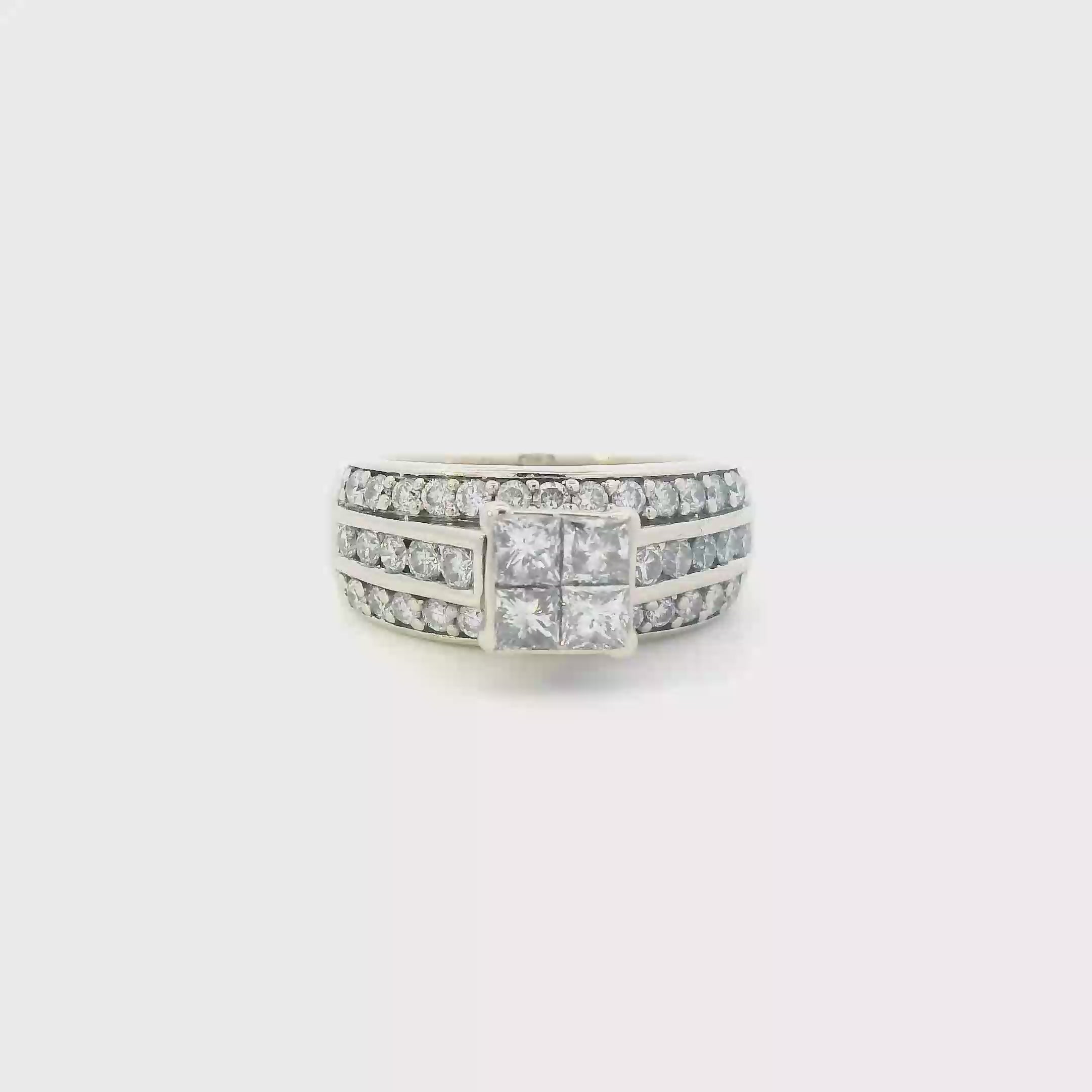 14K White Gold Diamonds Womens Ring - 1.53ct