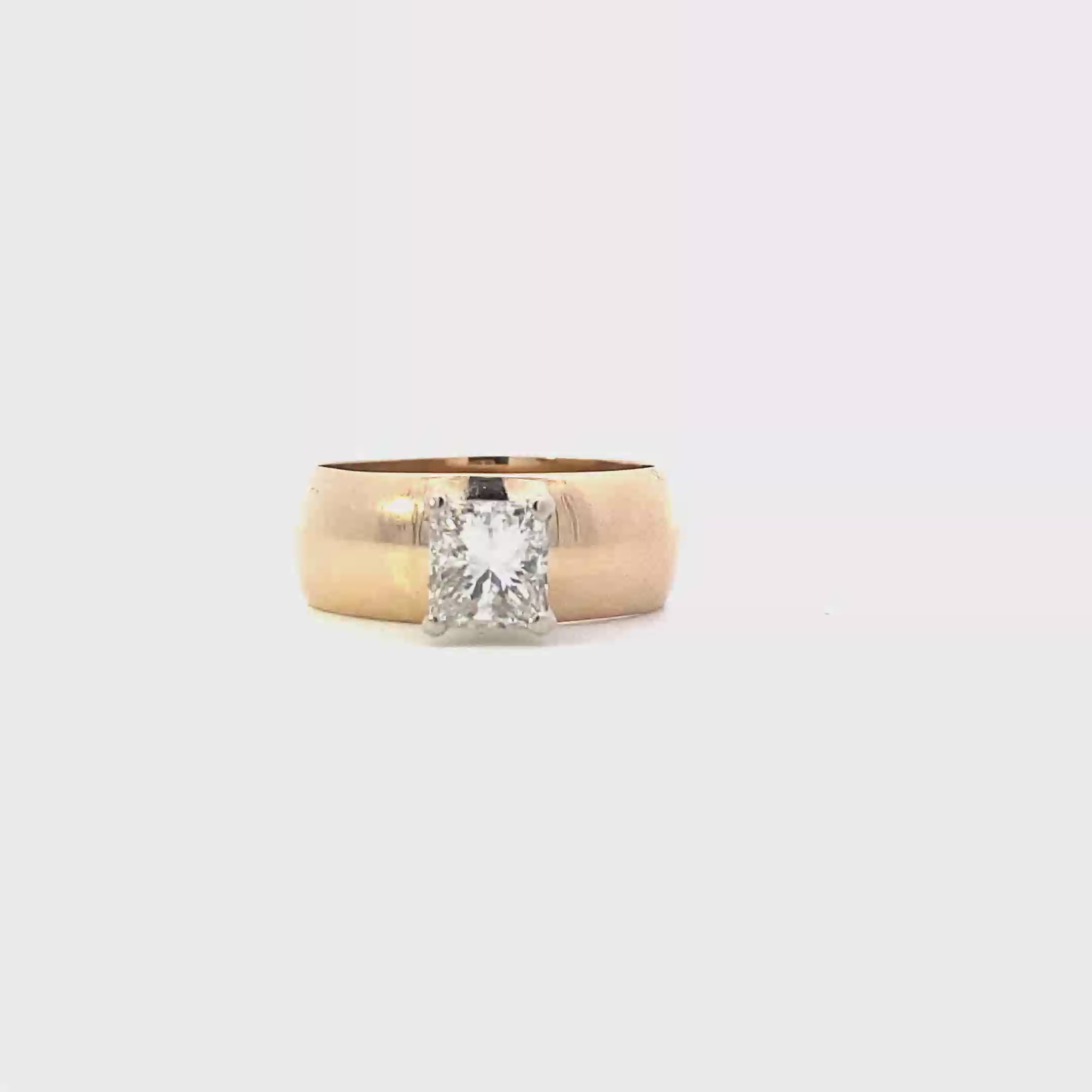 14K Yellow Gold Women's Diamond Solitaire Ring - 1.13ct