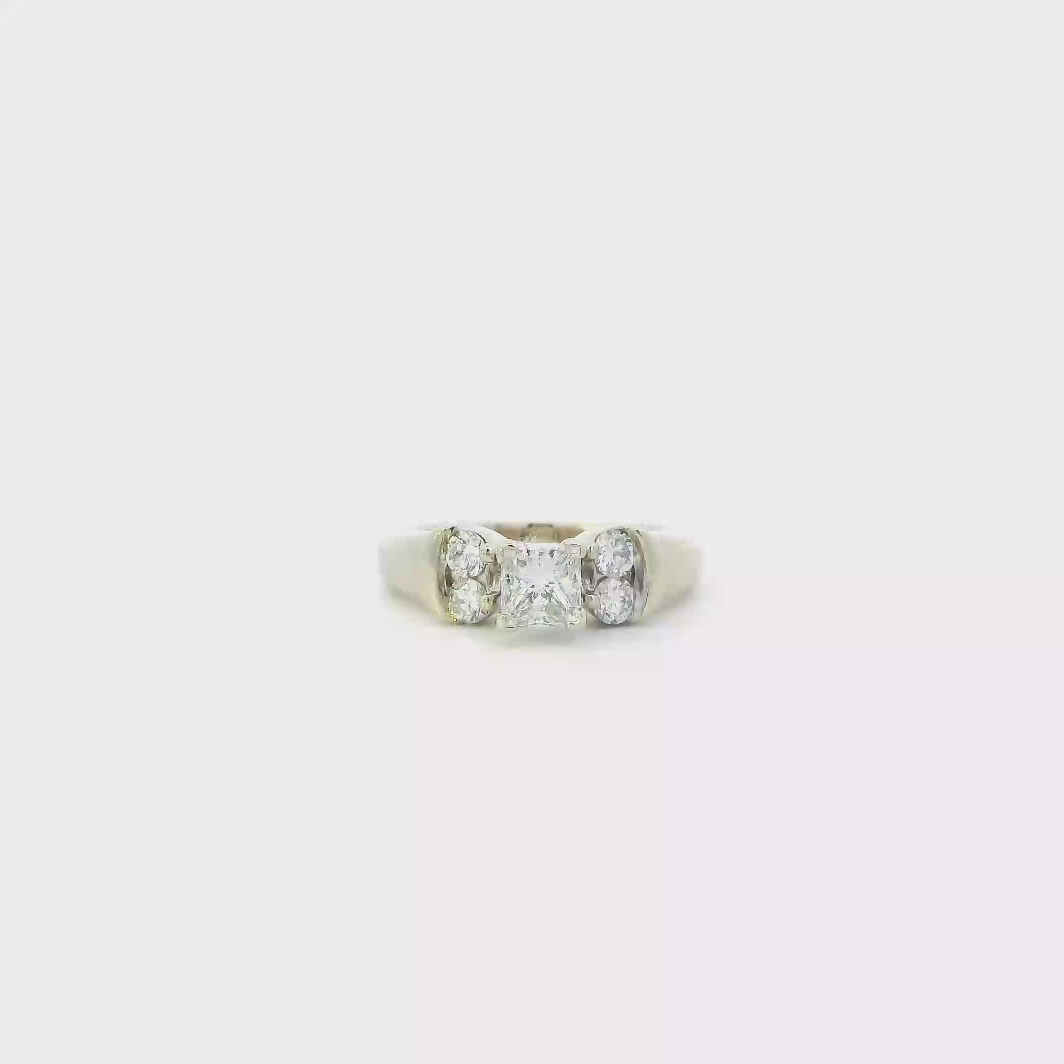 14K White Gold Diamond Womens Ring - 1.10ct