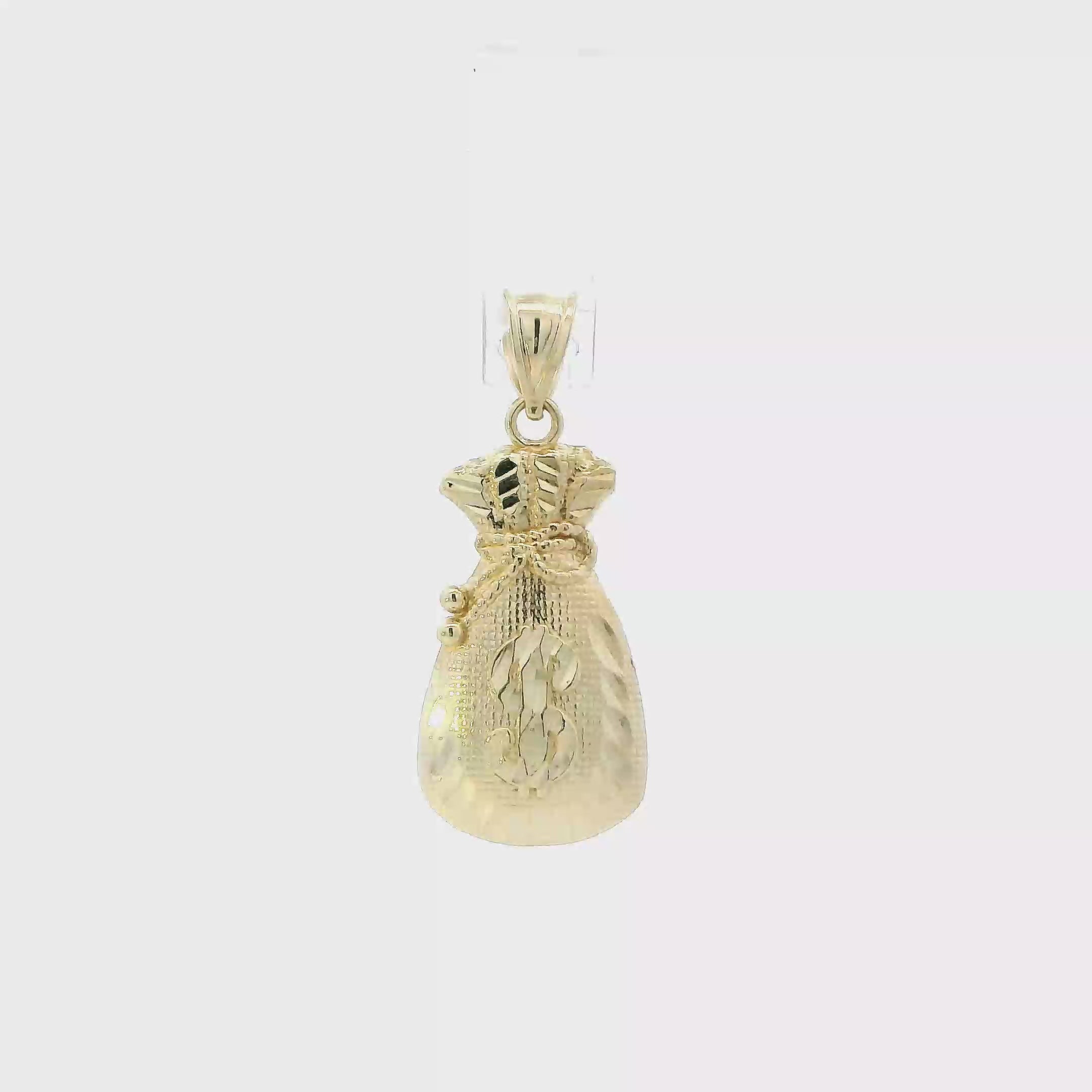 10K Yellow Gold Money Bag Pendant