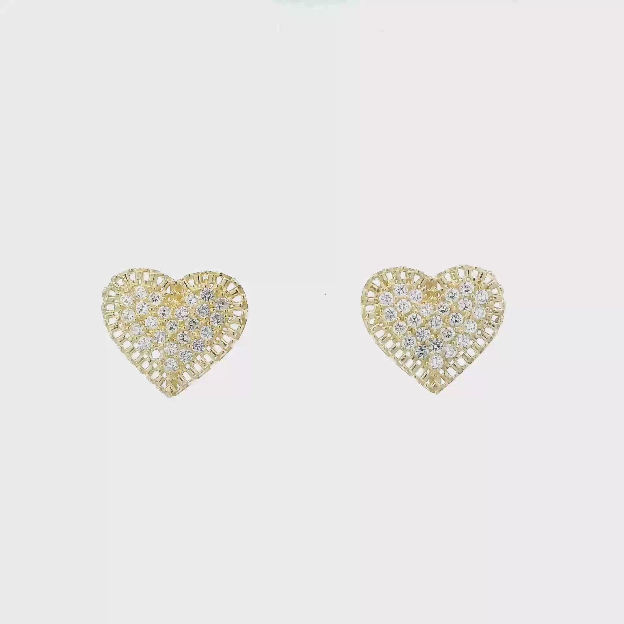 10K Yellow Gold Cz Rolex Stud Earrings