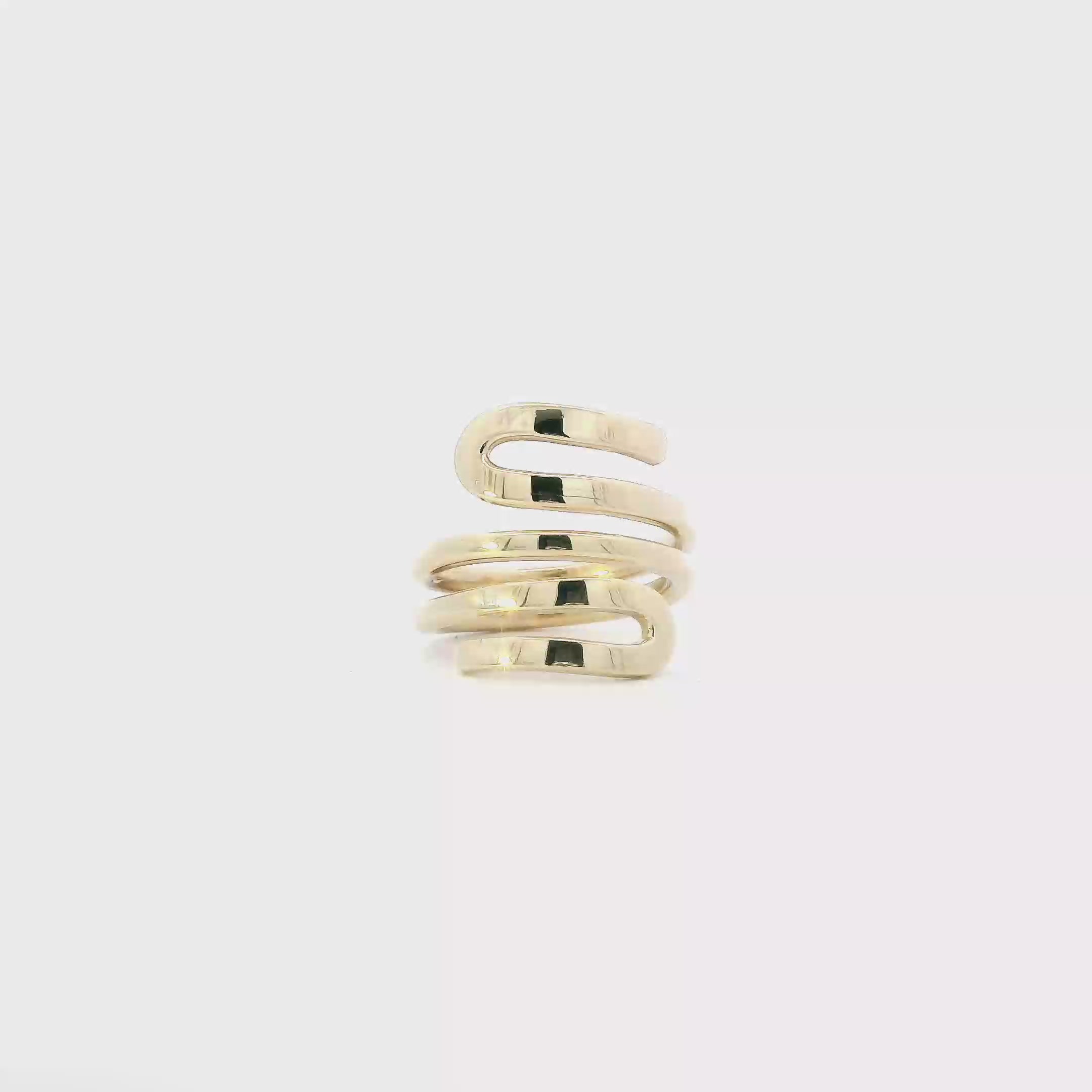 14K Yellow Gold Squiggle Wrap Ring