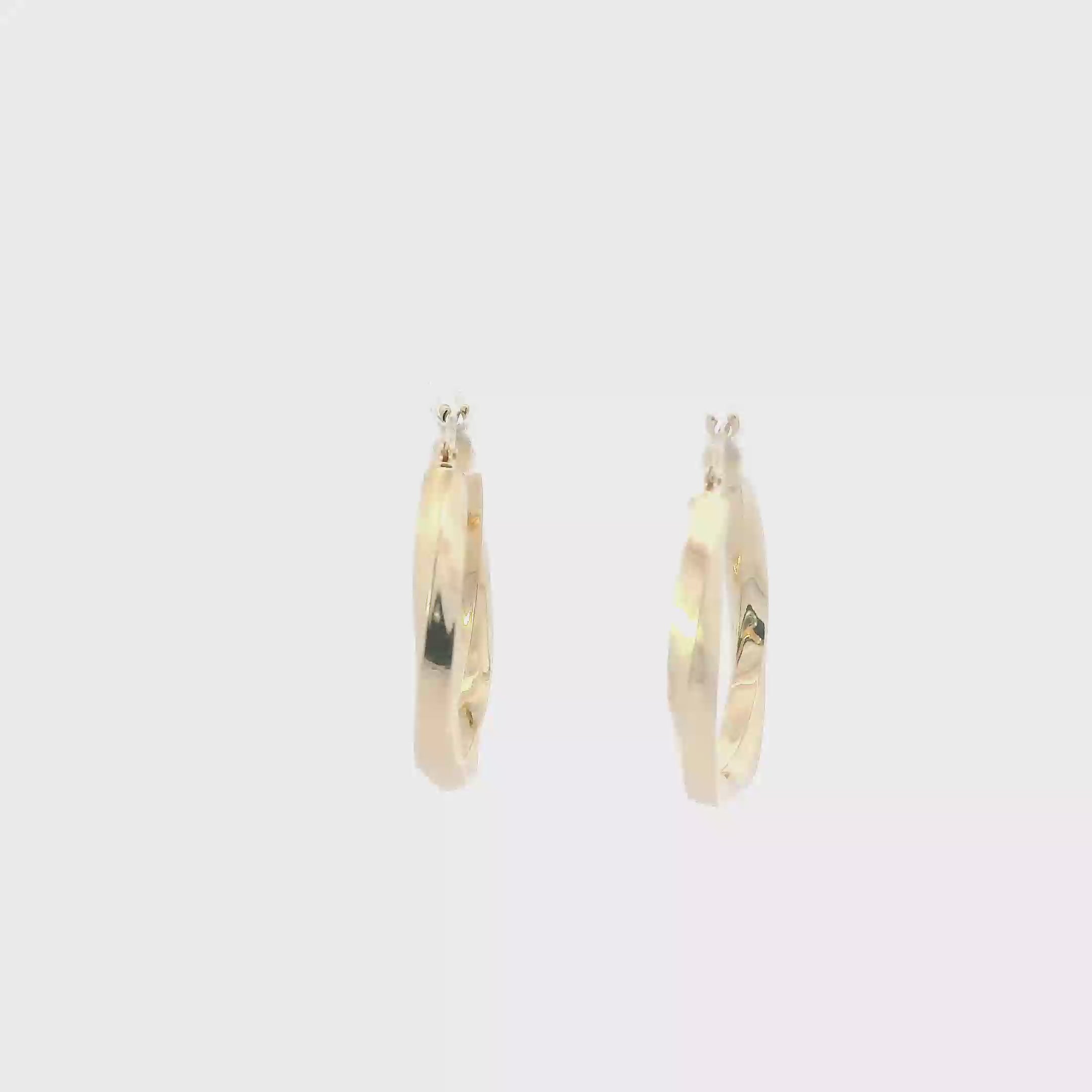 14K Yellow Gold Twisted Hoop Earrings