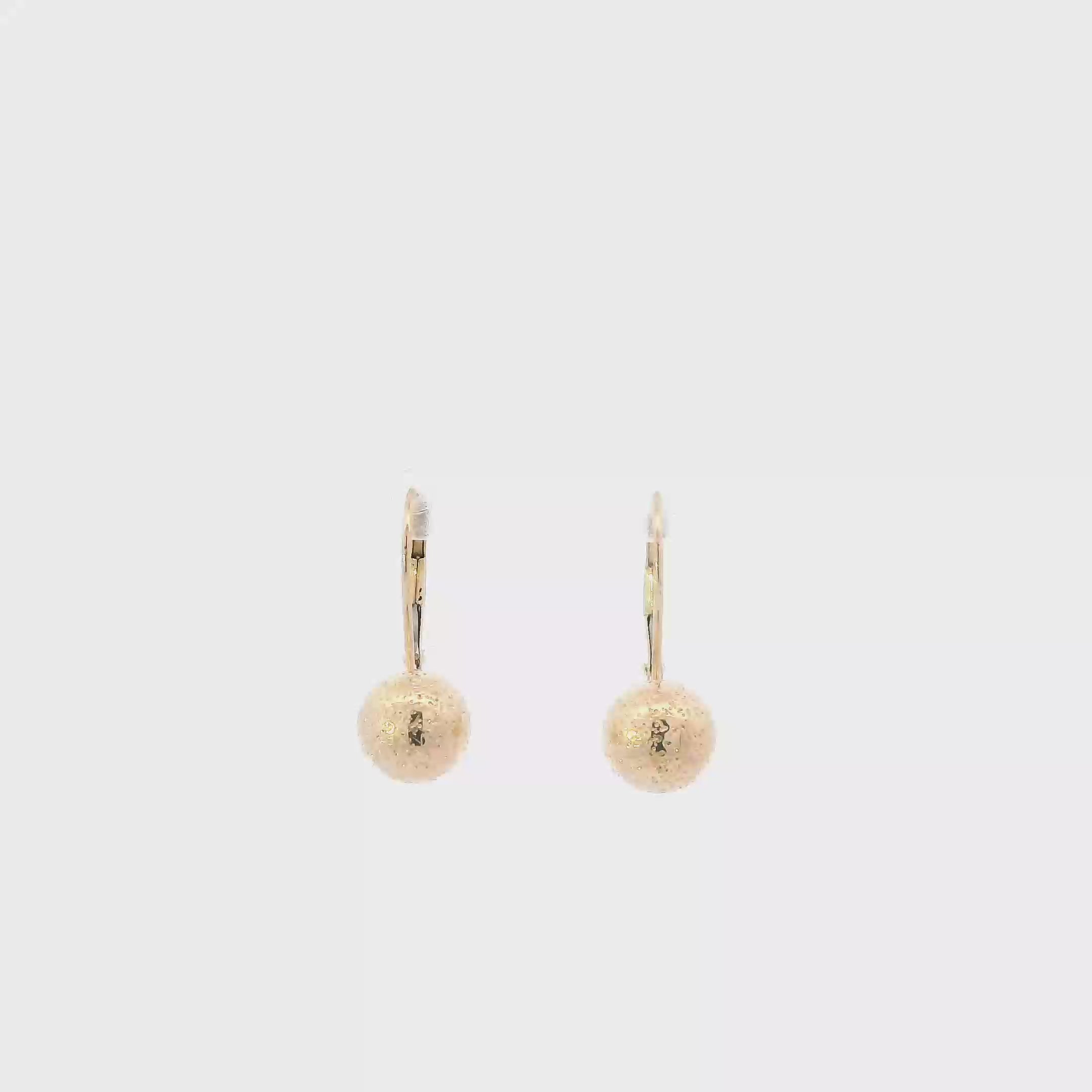 10K Yellow Gold Ball Dangle Earrings