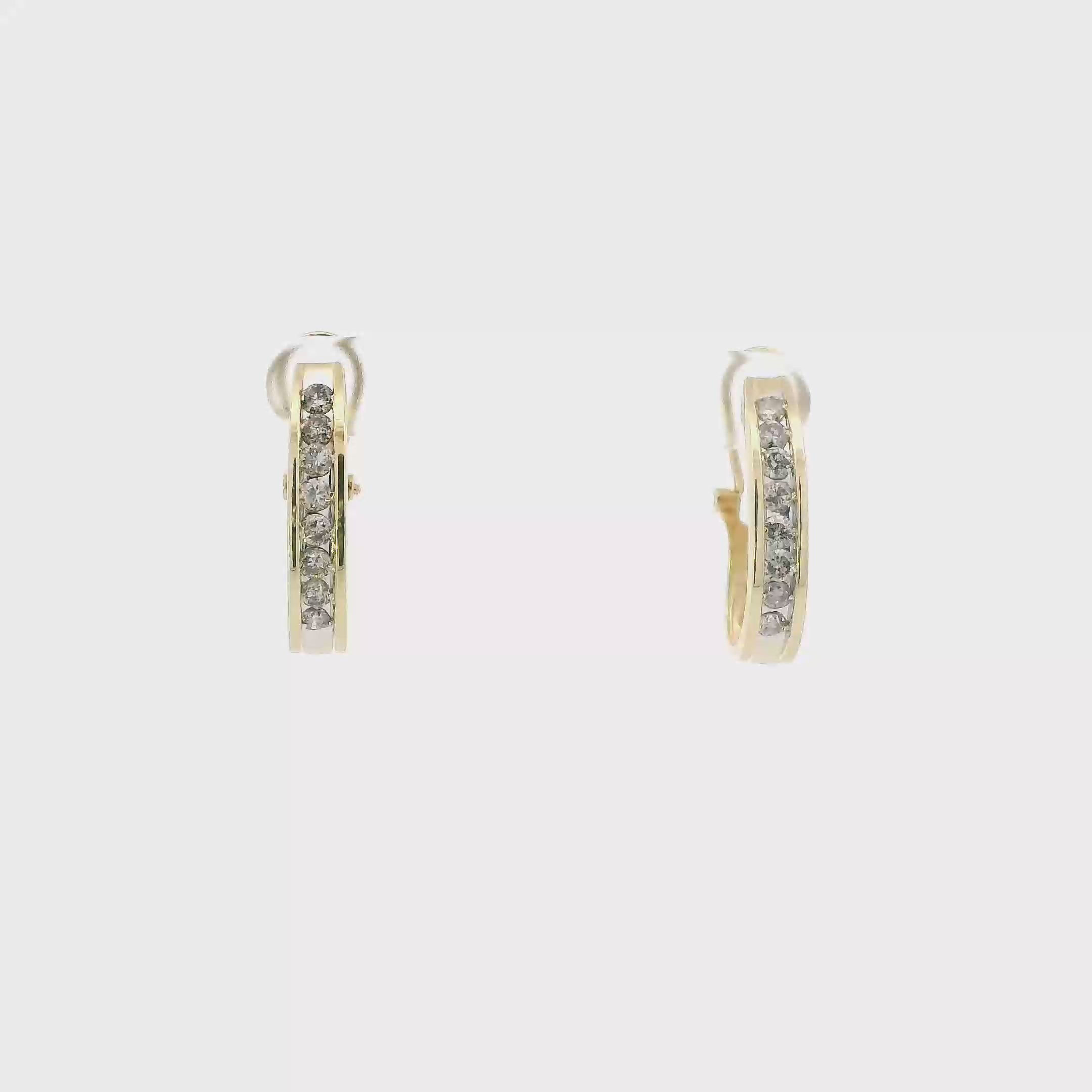Pendientes de oro amarillo de 14 quilates con diamantes