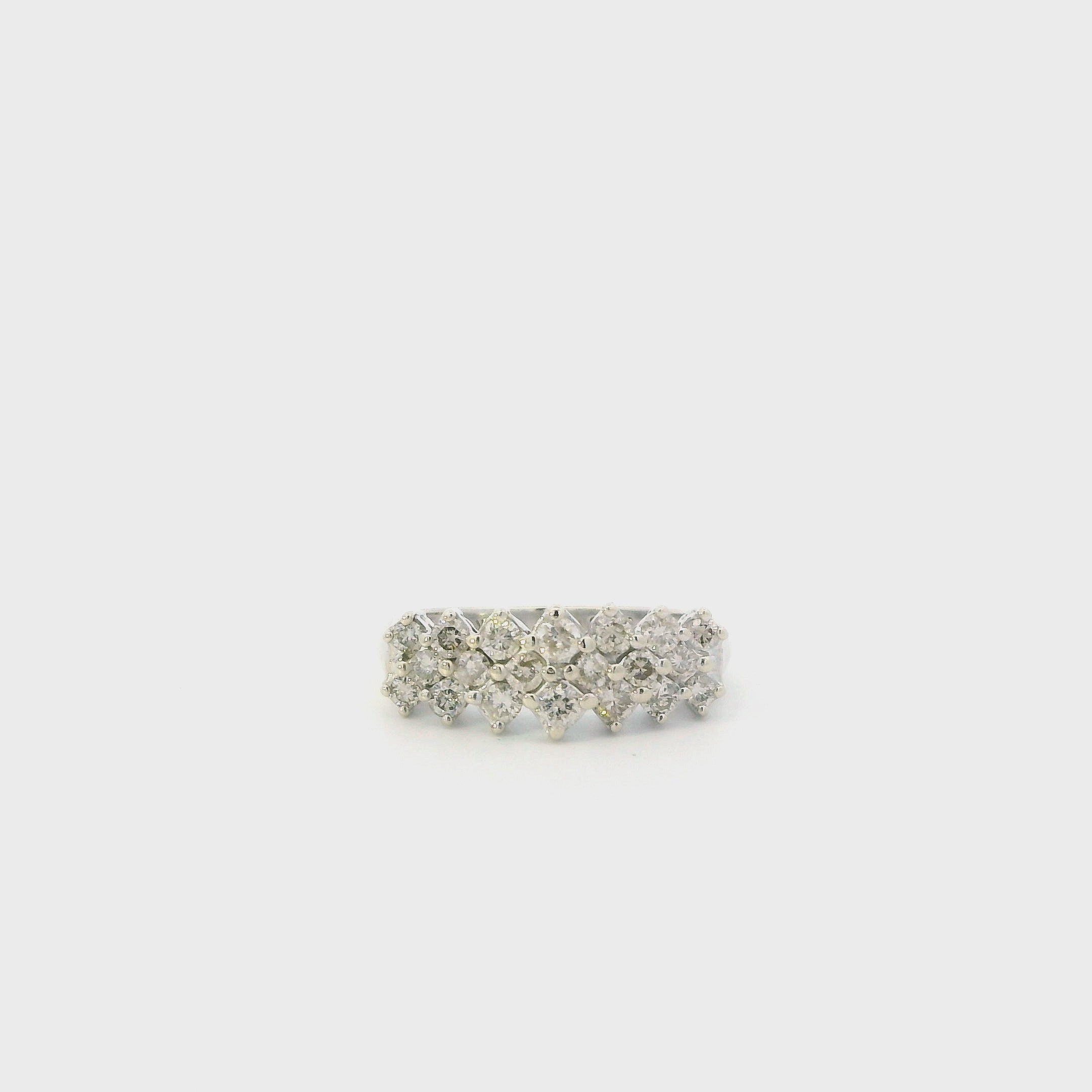 14K White Gold Diamond Womens Ring - 1.00ct