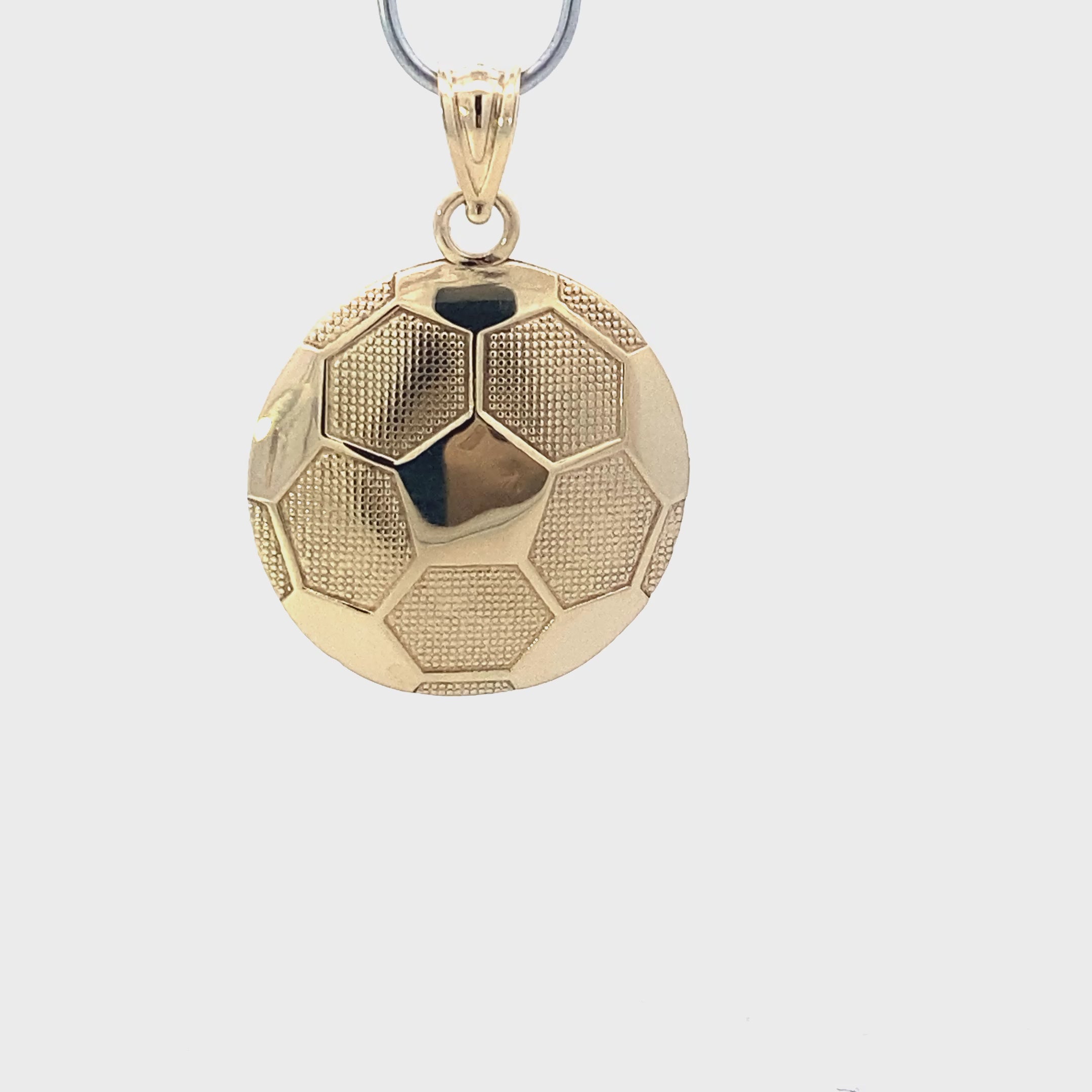 10K Yellow Gold Soccer Ball Pendant