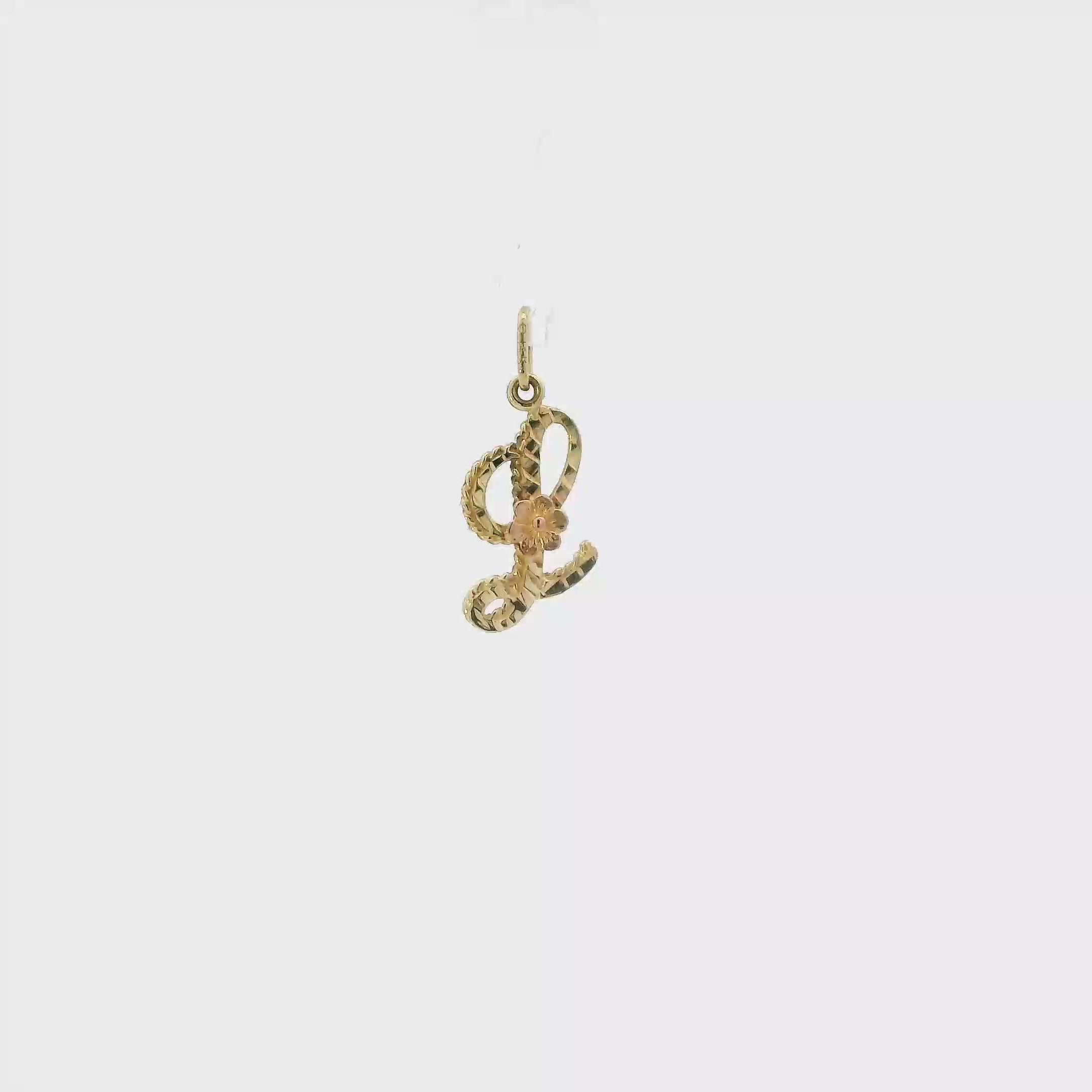 14K Yellow & Rose Gold Letter 
