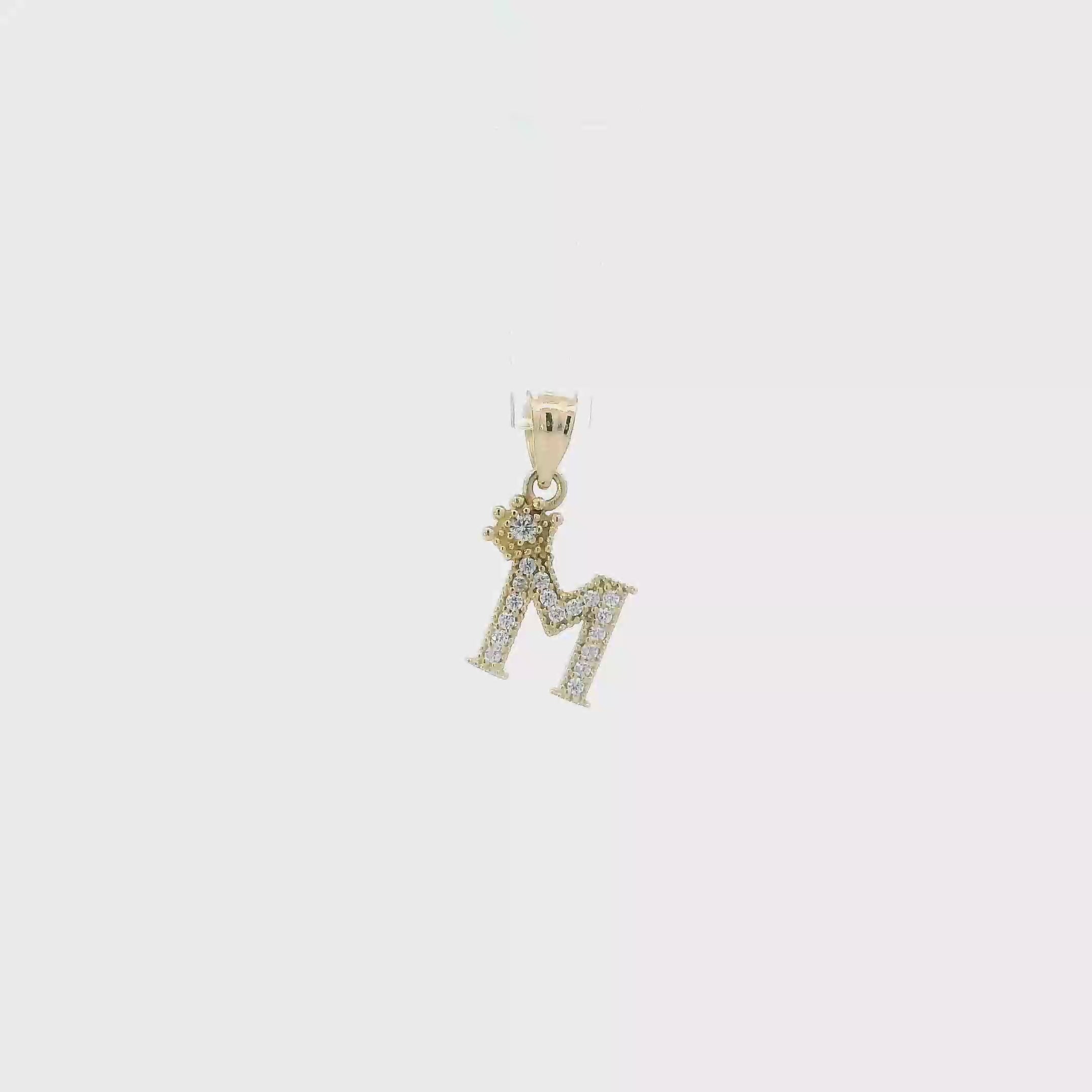 14K Yellow Gold Cz Letter 