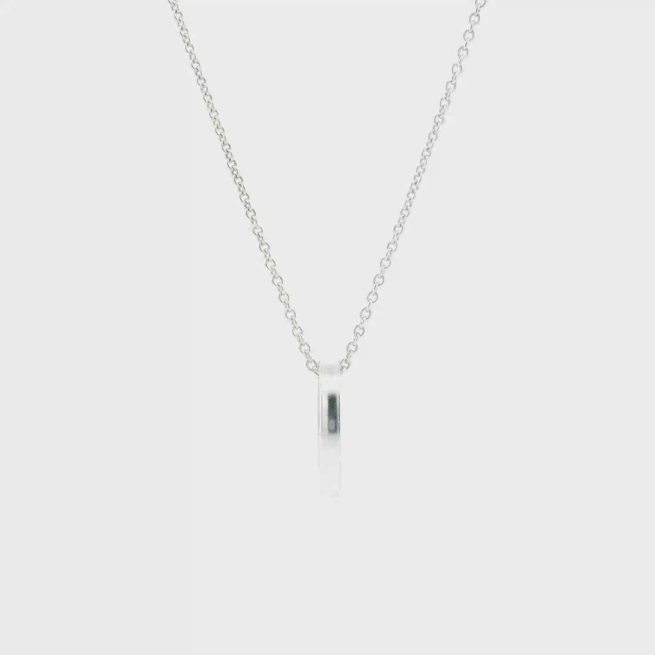 Tiffany & Co. 1837 Sterling Silver Circle Pendant & 18