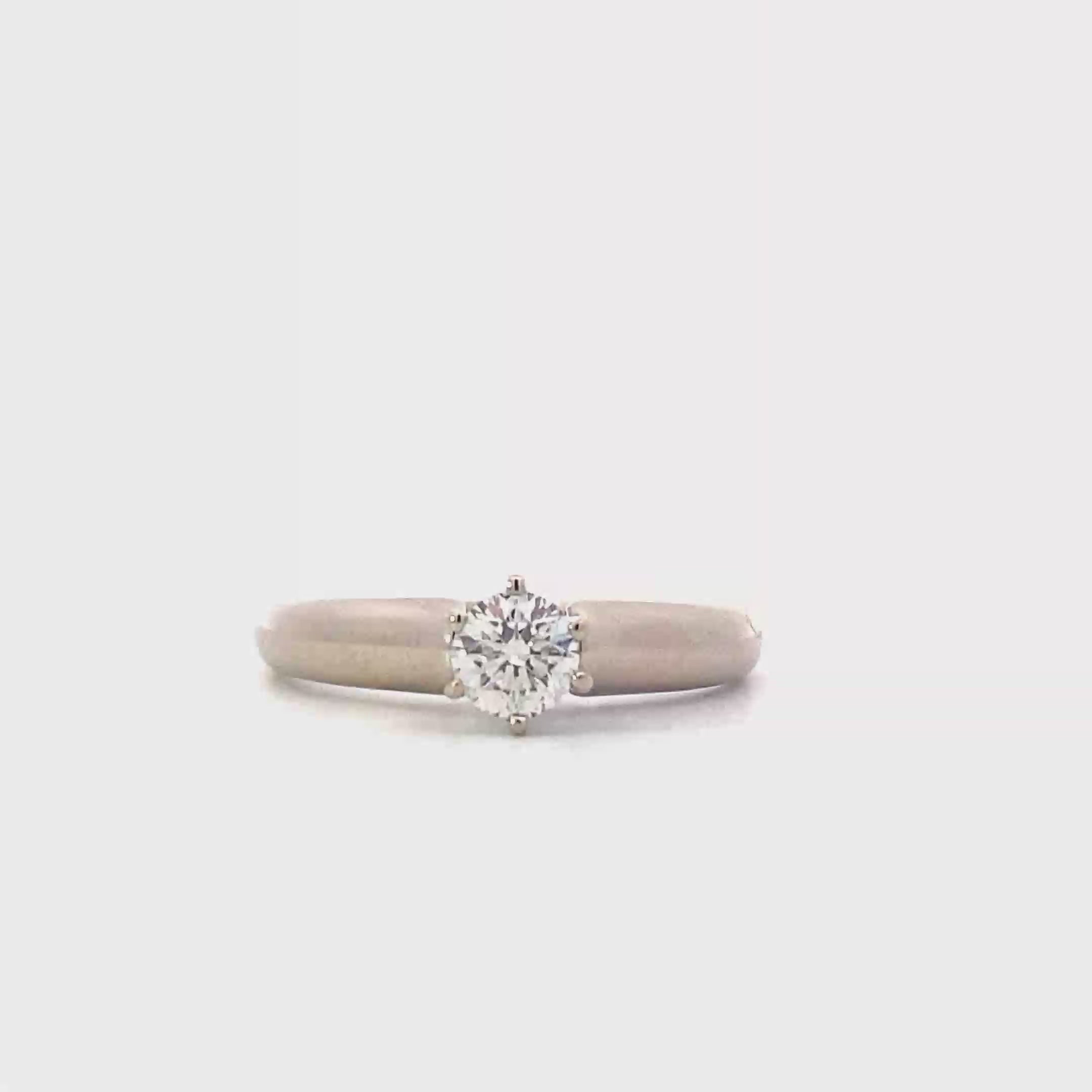 14K White Gold Women's Diamond Solitaire Ring - 0.50ct