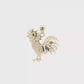 14K Yellow Gold Diamond Cut Rooster Pendant