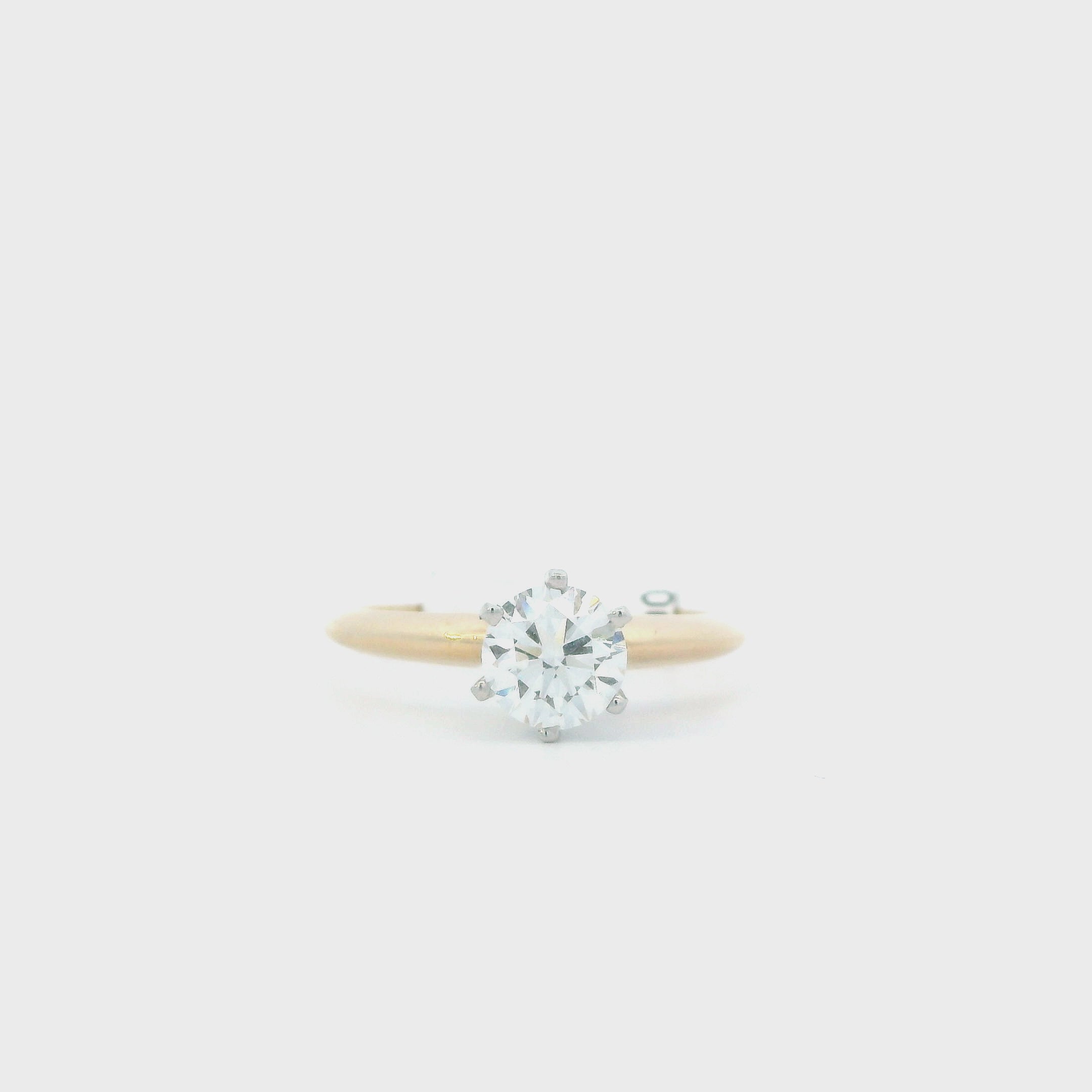 14K Yellow Gold Certified Lab Grown Solitaire Diamond Women's Ring - 0.90ct